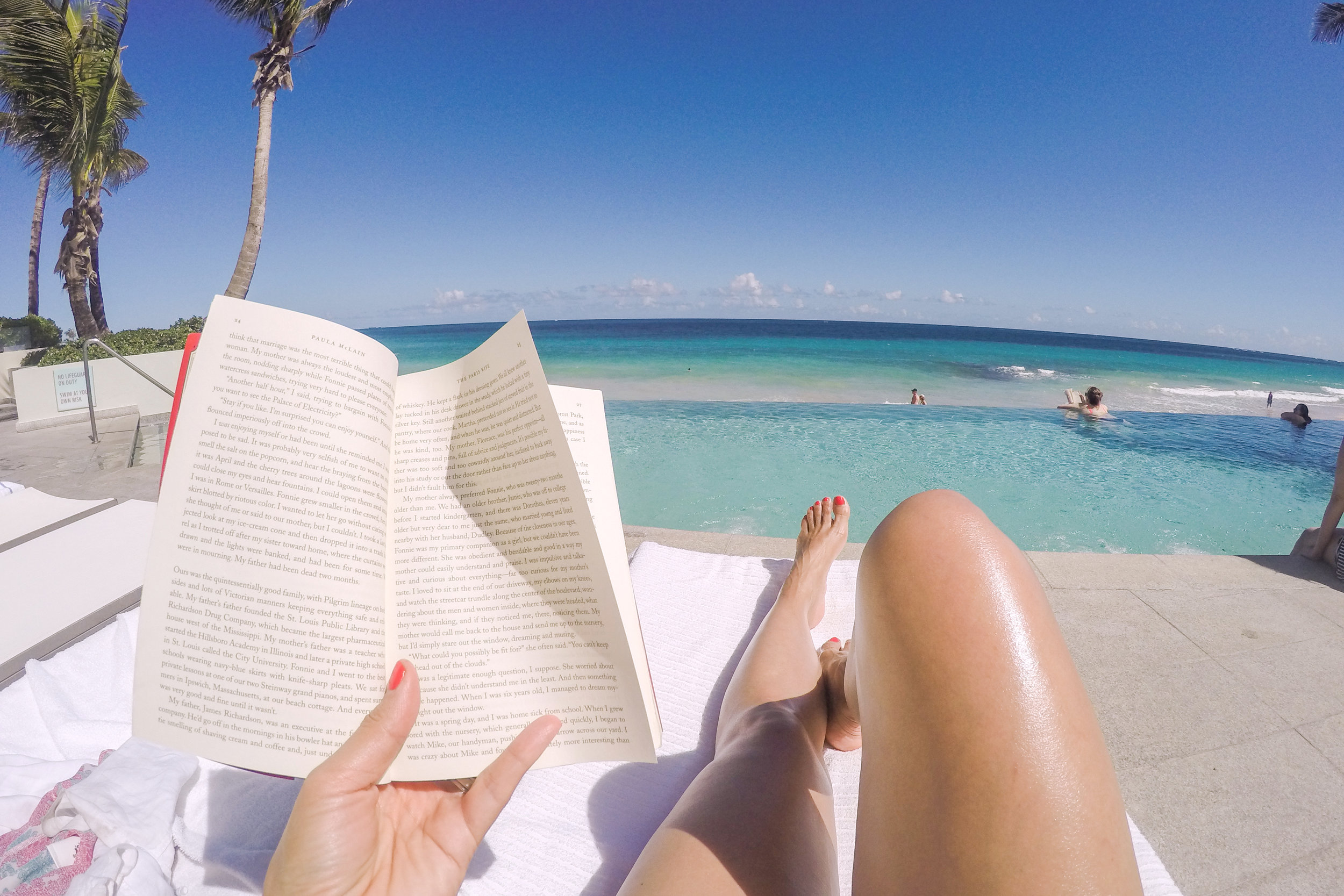 Obligatory poolside photo. I think I read about 30 pages of The Paris Wife in a haze of the afternoon sun and a few mojitos. Was it good? No idea. To be continued?