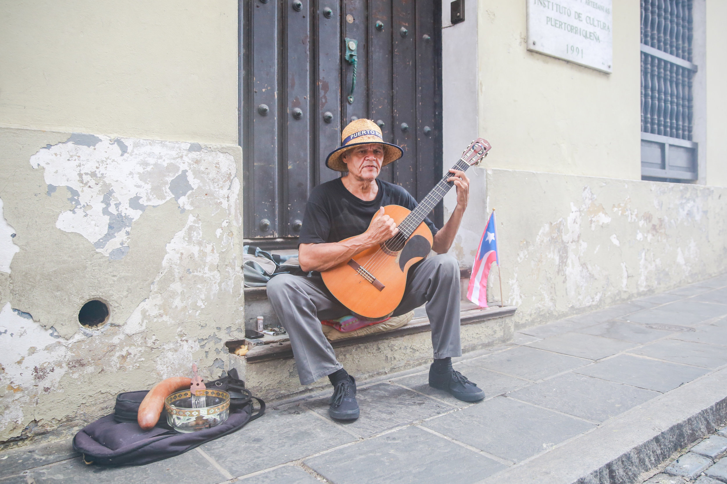 We sat outside on the street here eating Acai Bowls and listening tho this guy sing. I couldn't peel my eyes away, there was something so beautiful about his voice.