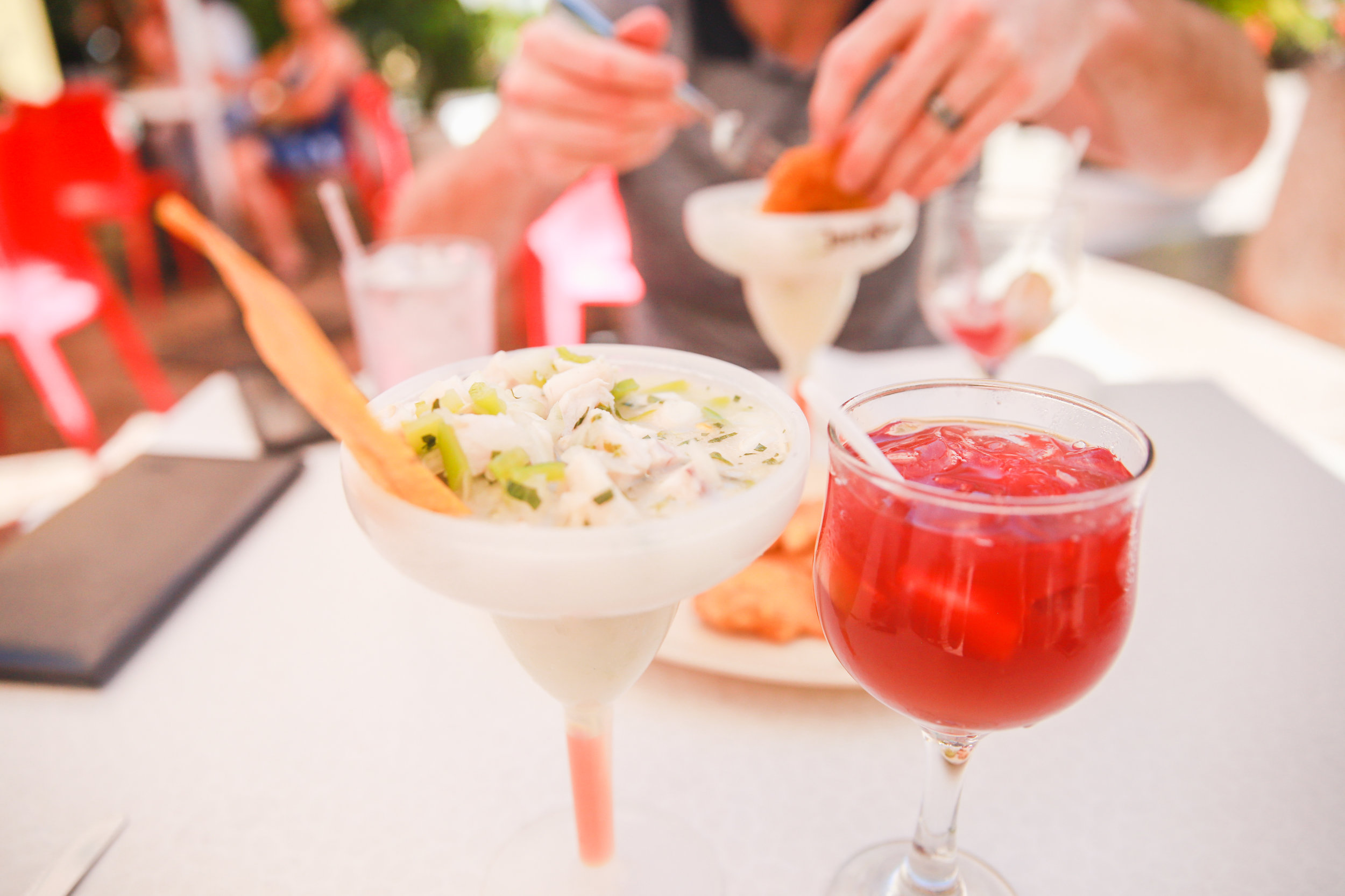 Last meal in San Juan. Fresh plaintain chips, ceviche and Sangria for lunch. Quite possibly my most favorite meal. Until next time, Puerto Rico! You will forever have a place in our hearts.