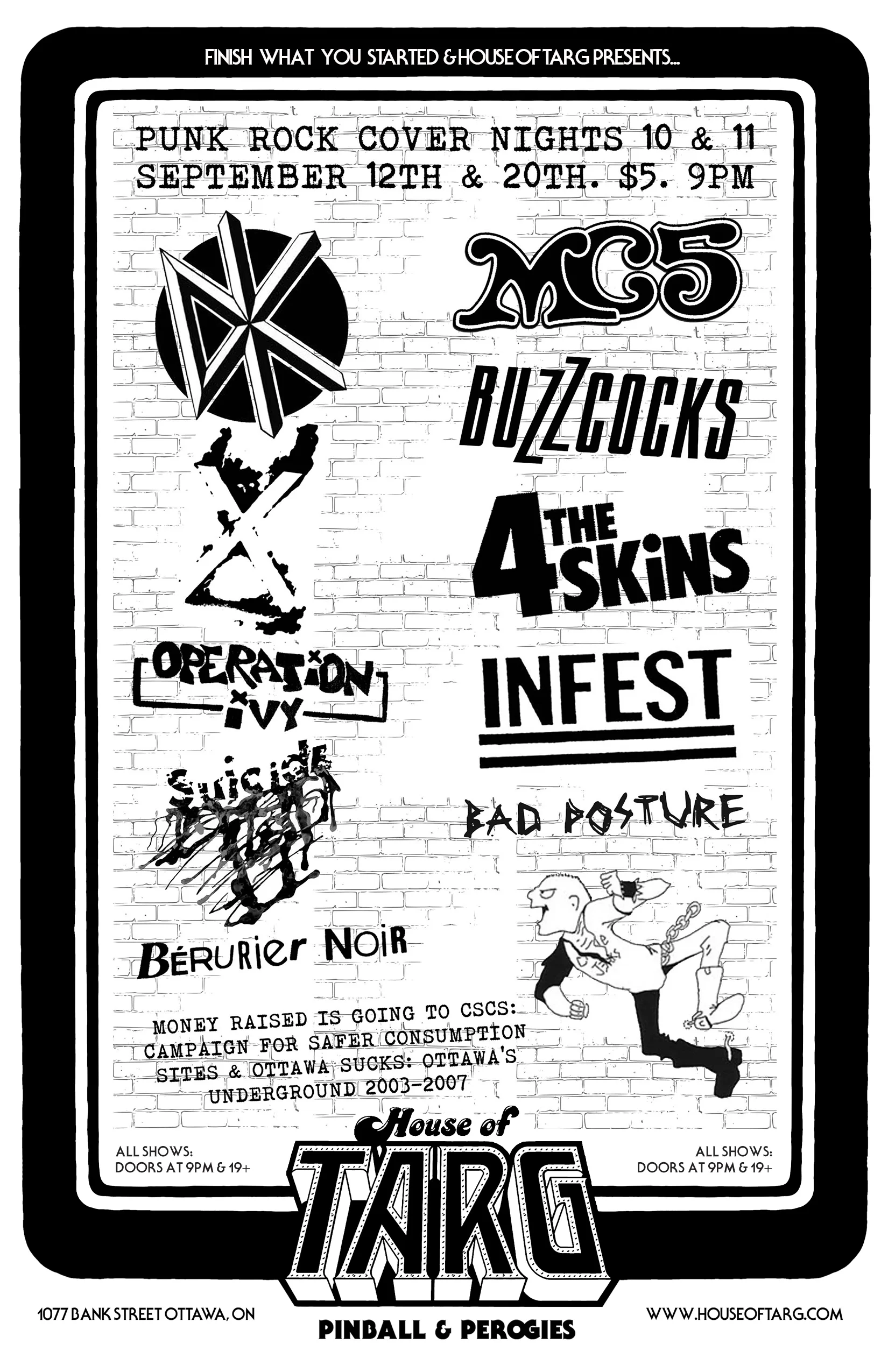 PUNK ROCK COVER NIGHT #11 - MC5 + Buzzcocks + 4Skins + more