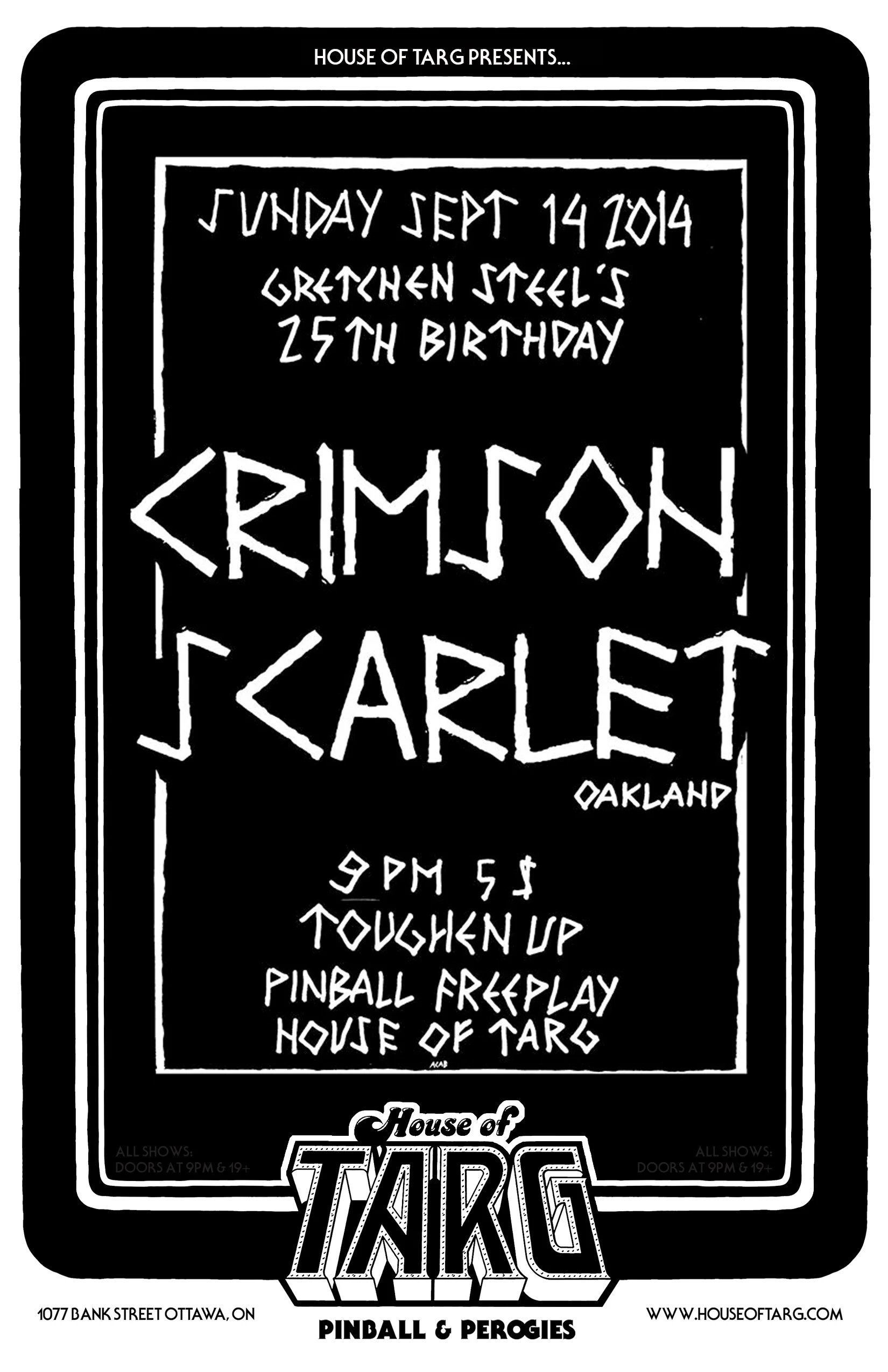 TOUGHEN UP! with DJ KJMaxx +  Crimson Scarlet + FREEPLAY Pinball & Vids