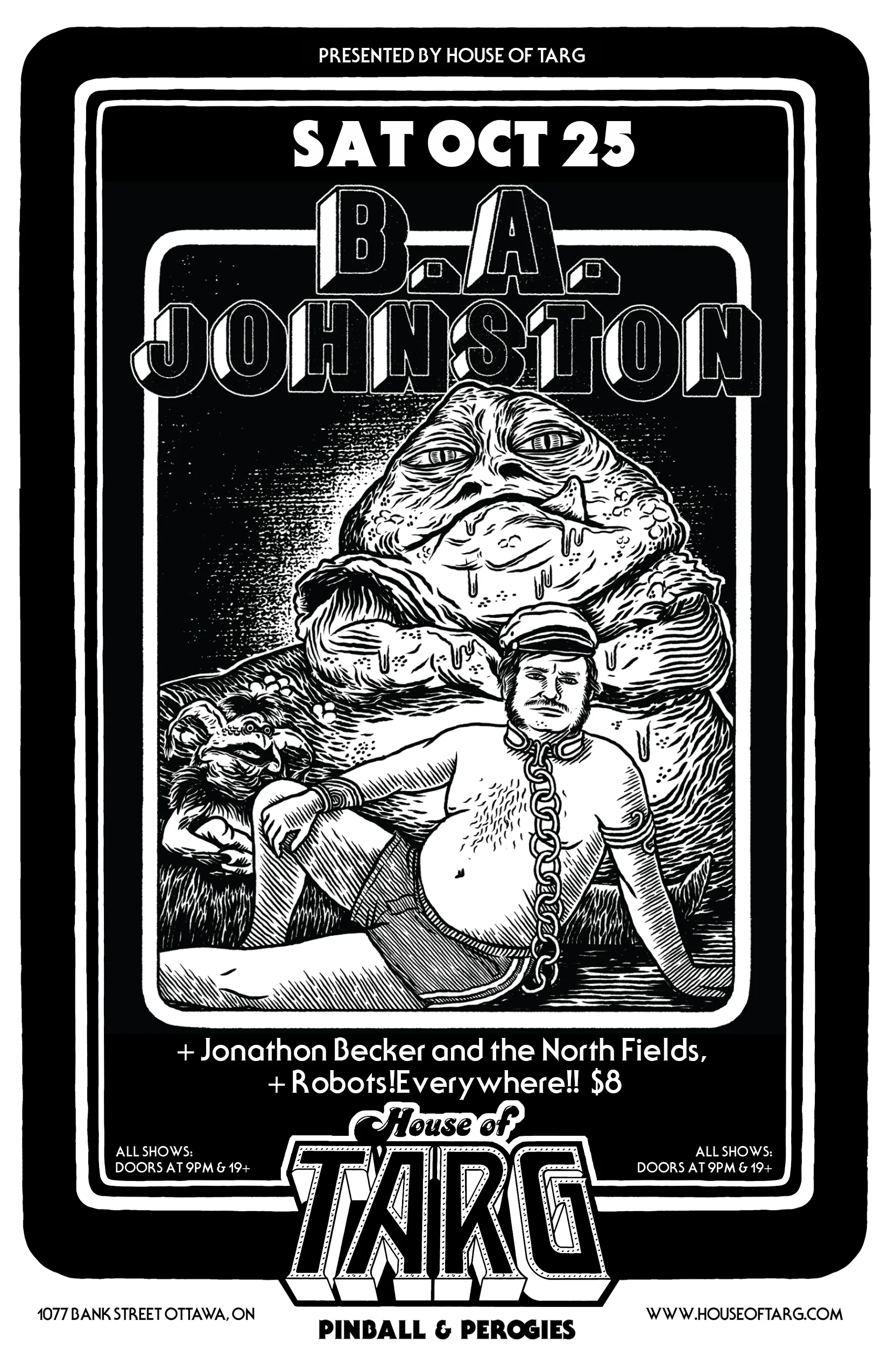 BA JOHNSTON + Jonathan Becker & the North Fields + Robots!Everywhere!!