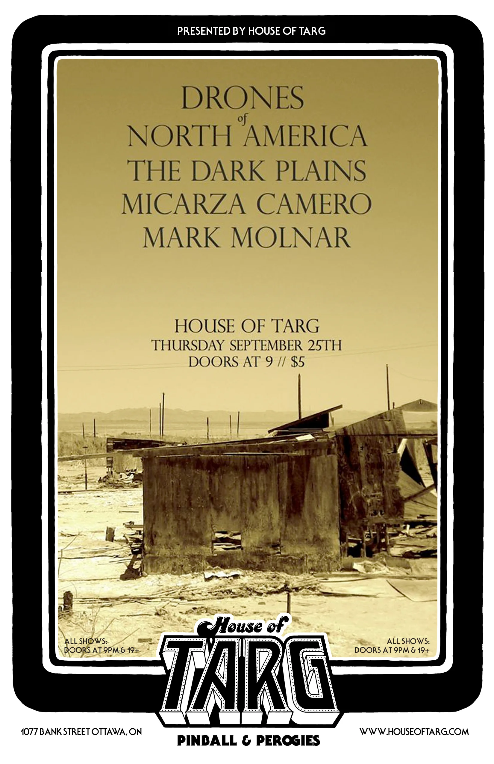 DRONES OF NORTH AMERICA + The Dark Plains + Mark Molnar + Micarza Camaro