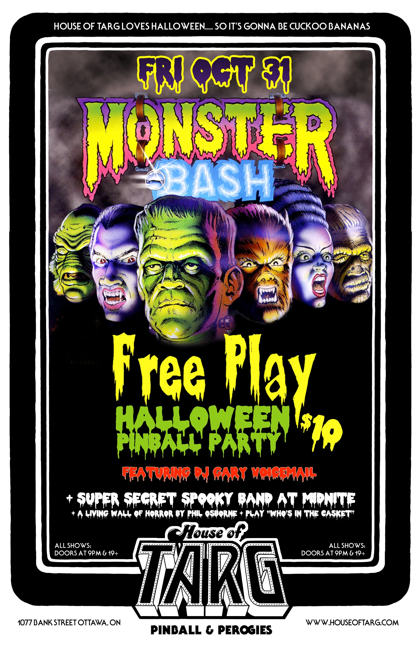 MONSTER BASH HALLOWEEN FREEPLAY PINBALL PARTY