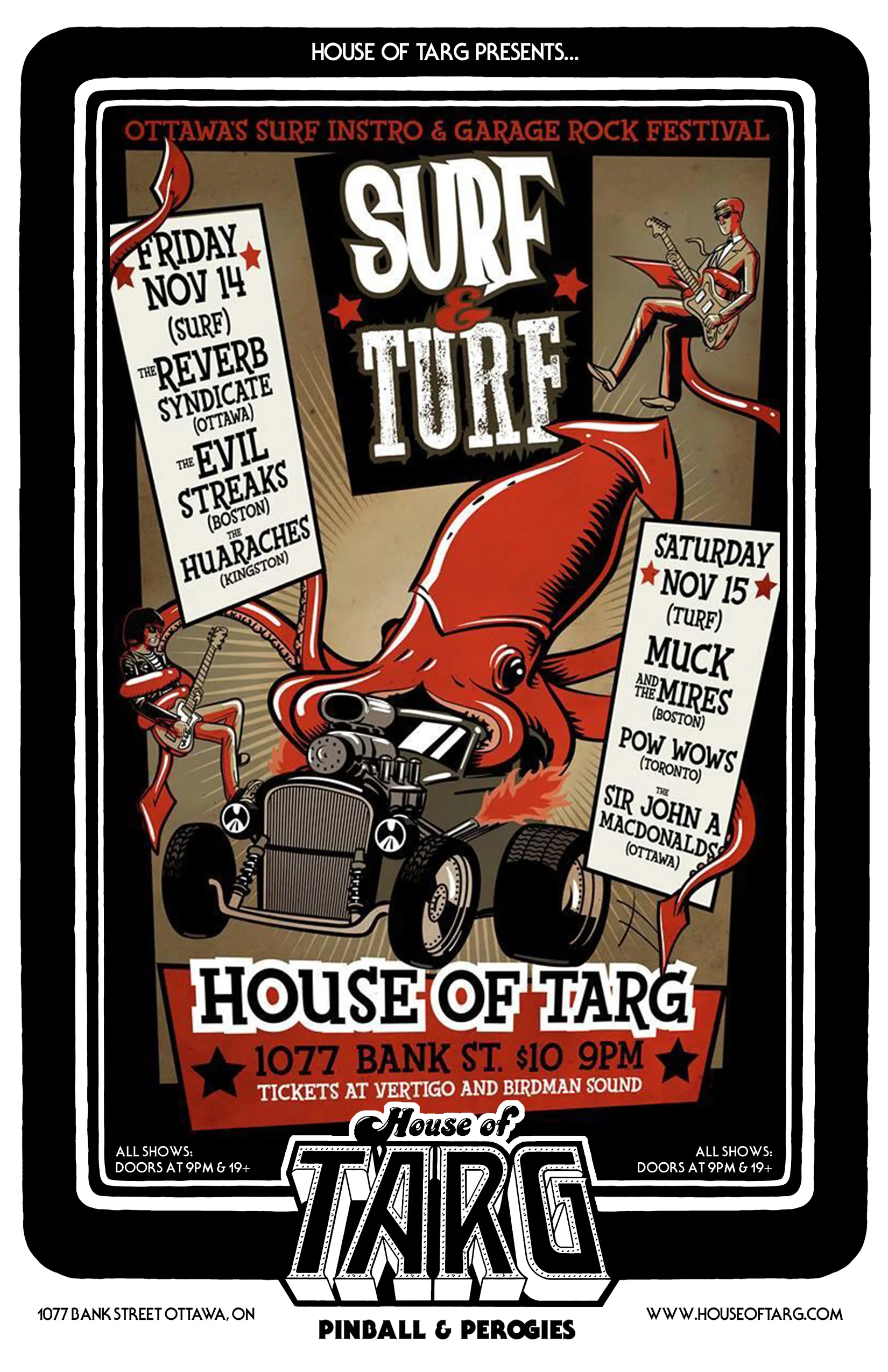 SURF NIGHT - The Reverb Syndicate + The Evil Streaks (Boston) + The Huaraches (Kingston)