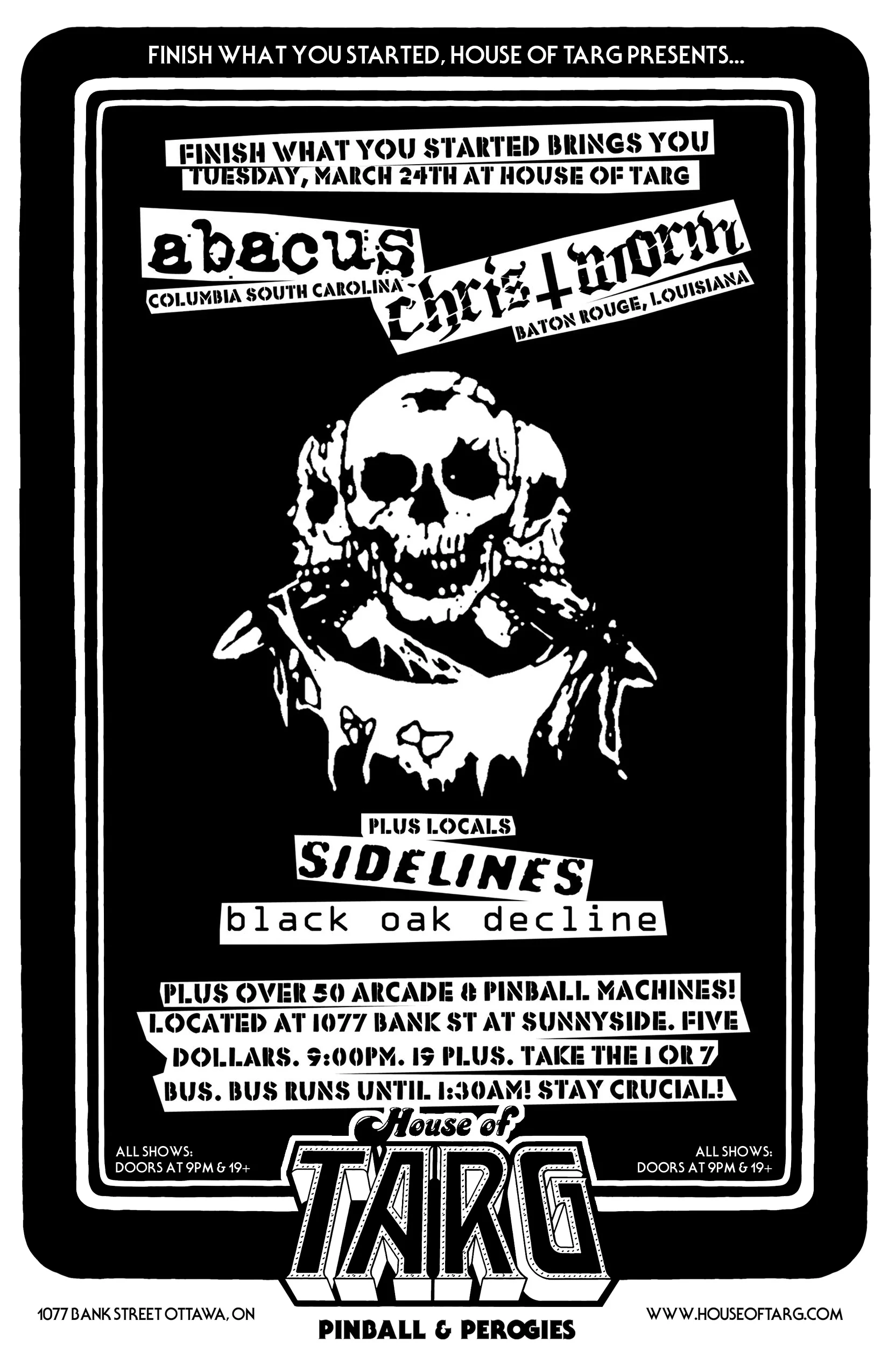 ABACUS + CHRISTWORM + Sidelines + Black Oak Decline