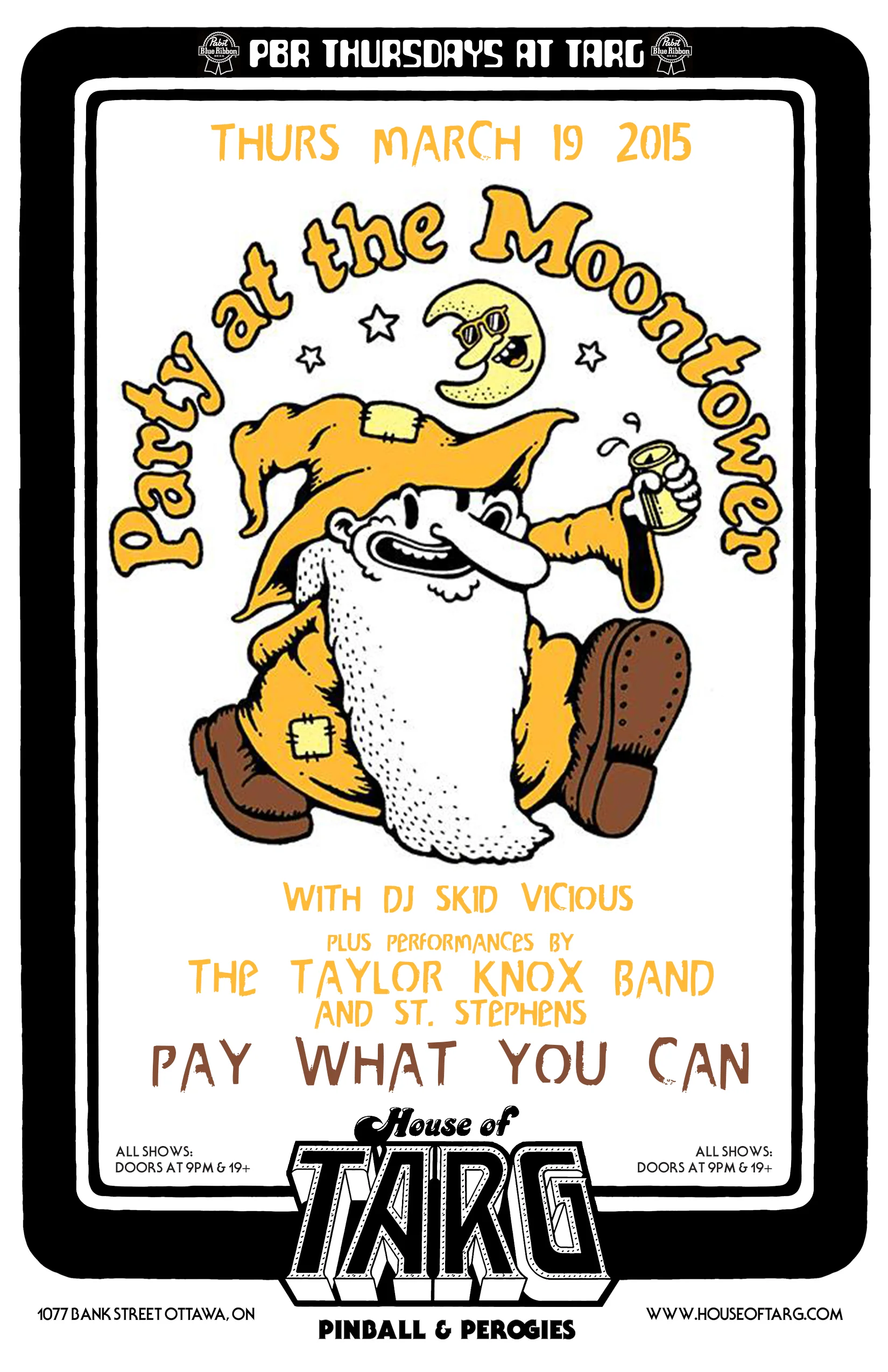 PARTY AT THE MOONTOWER with DJ Skid Vicious + The Taylor Knox Band