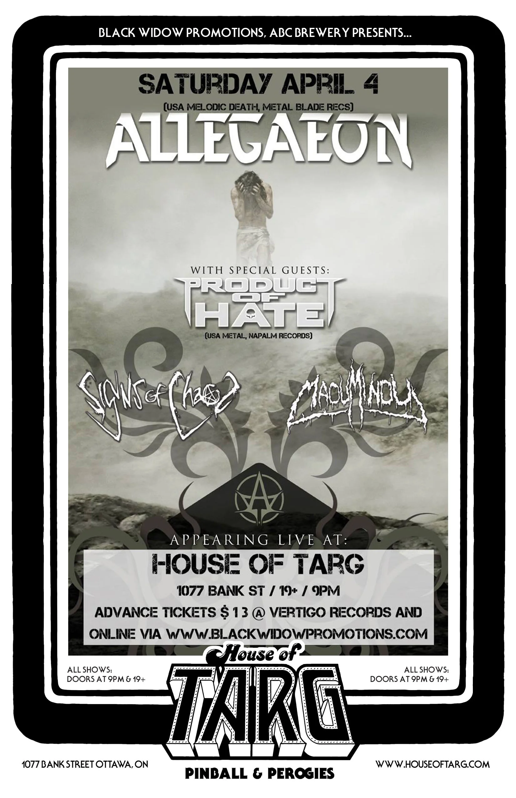 ALLEGAEON + Product Of Hate + Signs Of Chaos + Maou Mindu