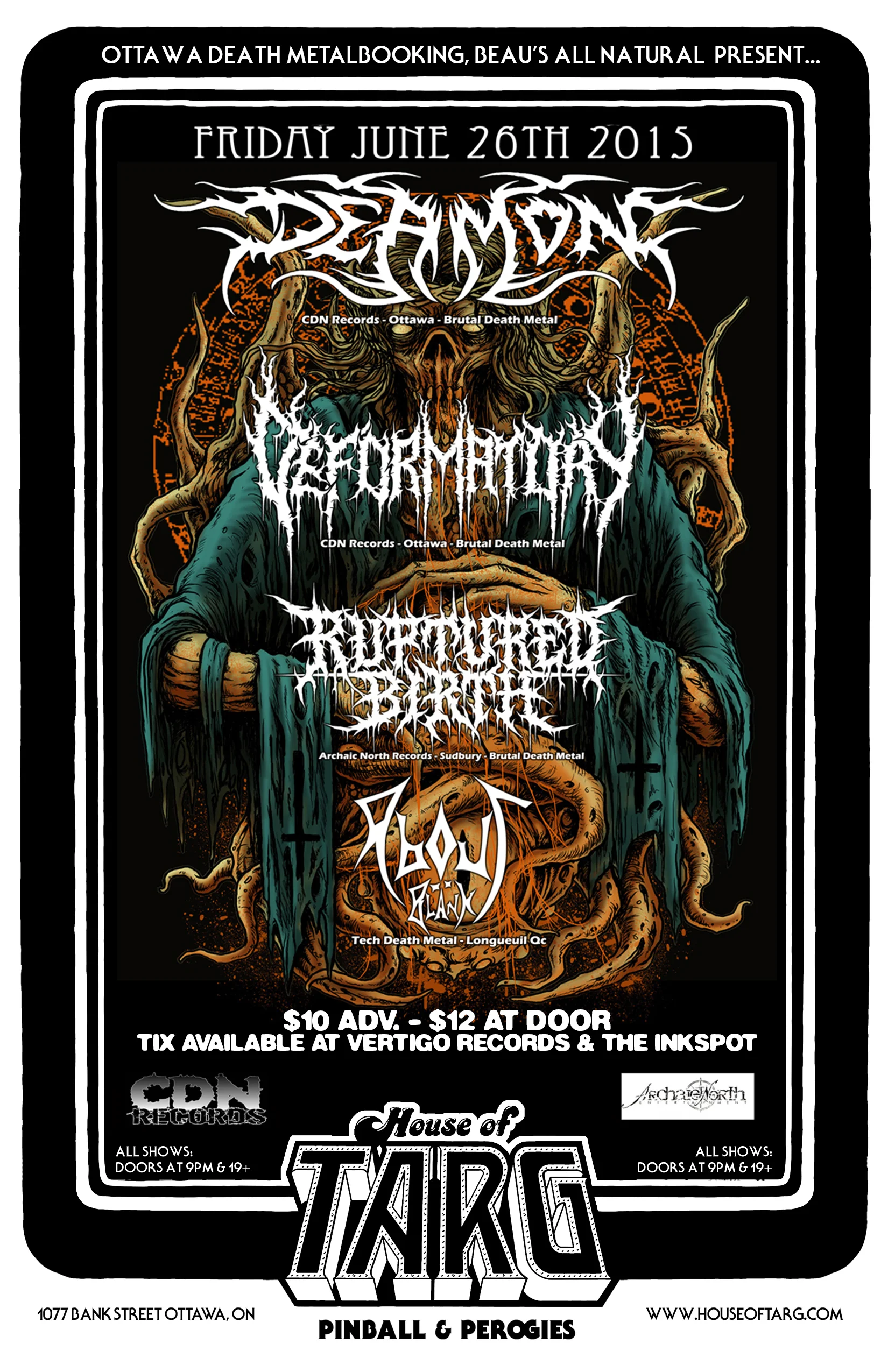 DEAMON + Deformatory + Ruptured Birth + AbouT:BlanK 