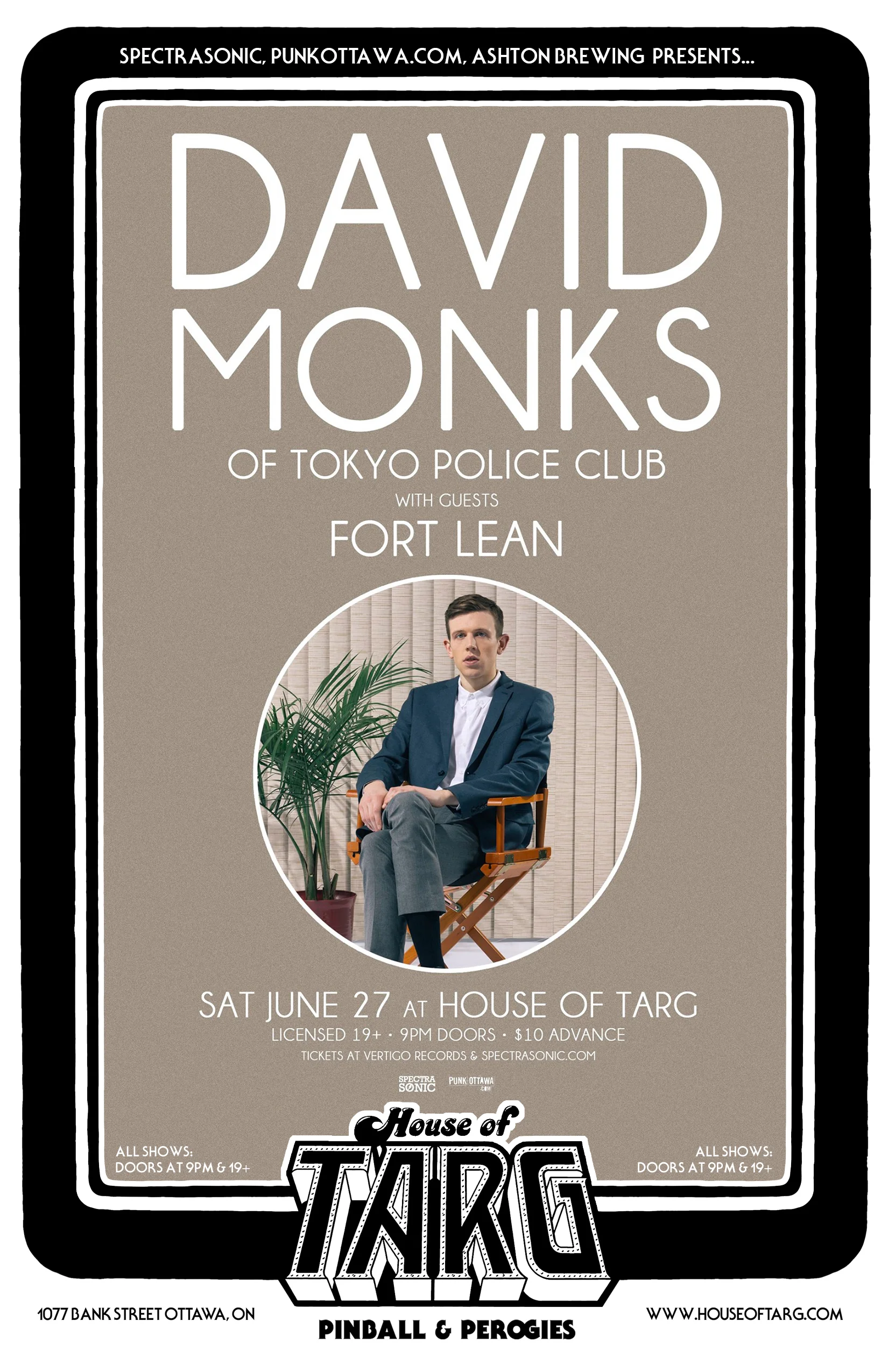DAVID MONKS (of Tokyo Police Club) + Fort Lean