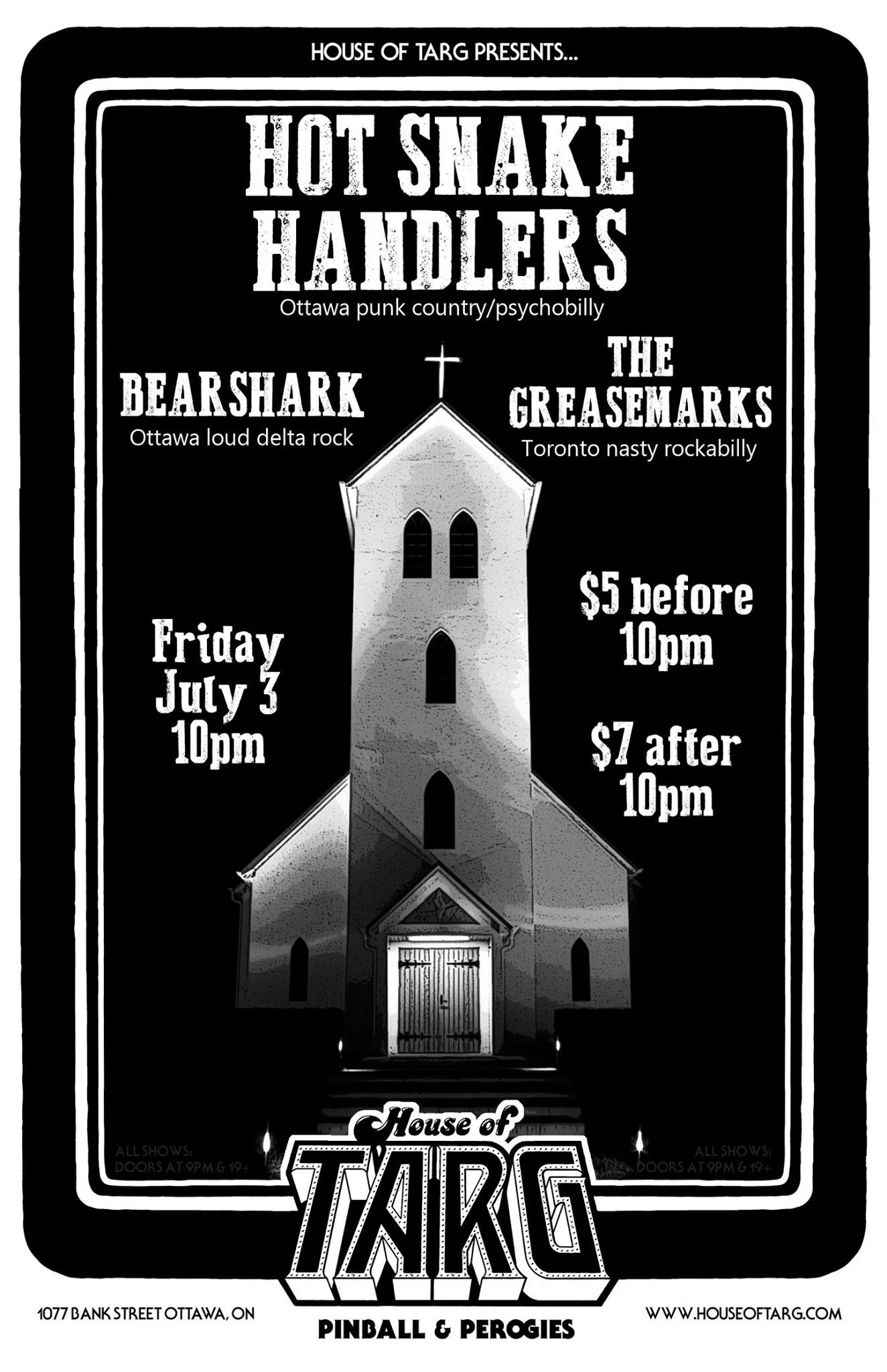 HOT SNAKE HANDLERS + Bearshark + The Greasemarks