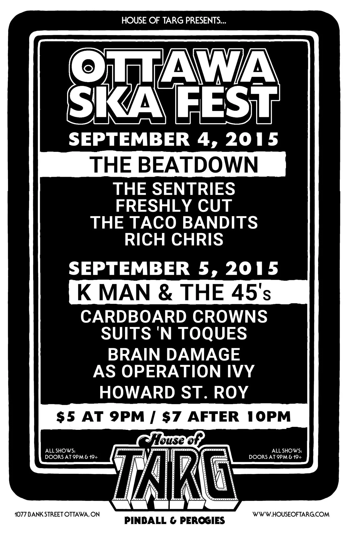 OTTAWA SKA FEST Nite 1: The Beatdown + The Sentries + Freshly Cut 