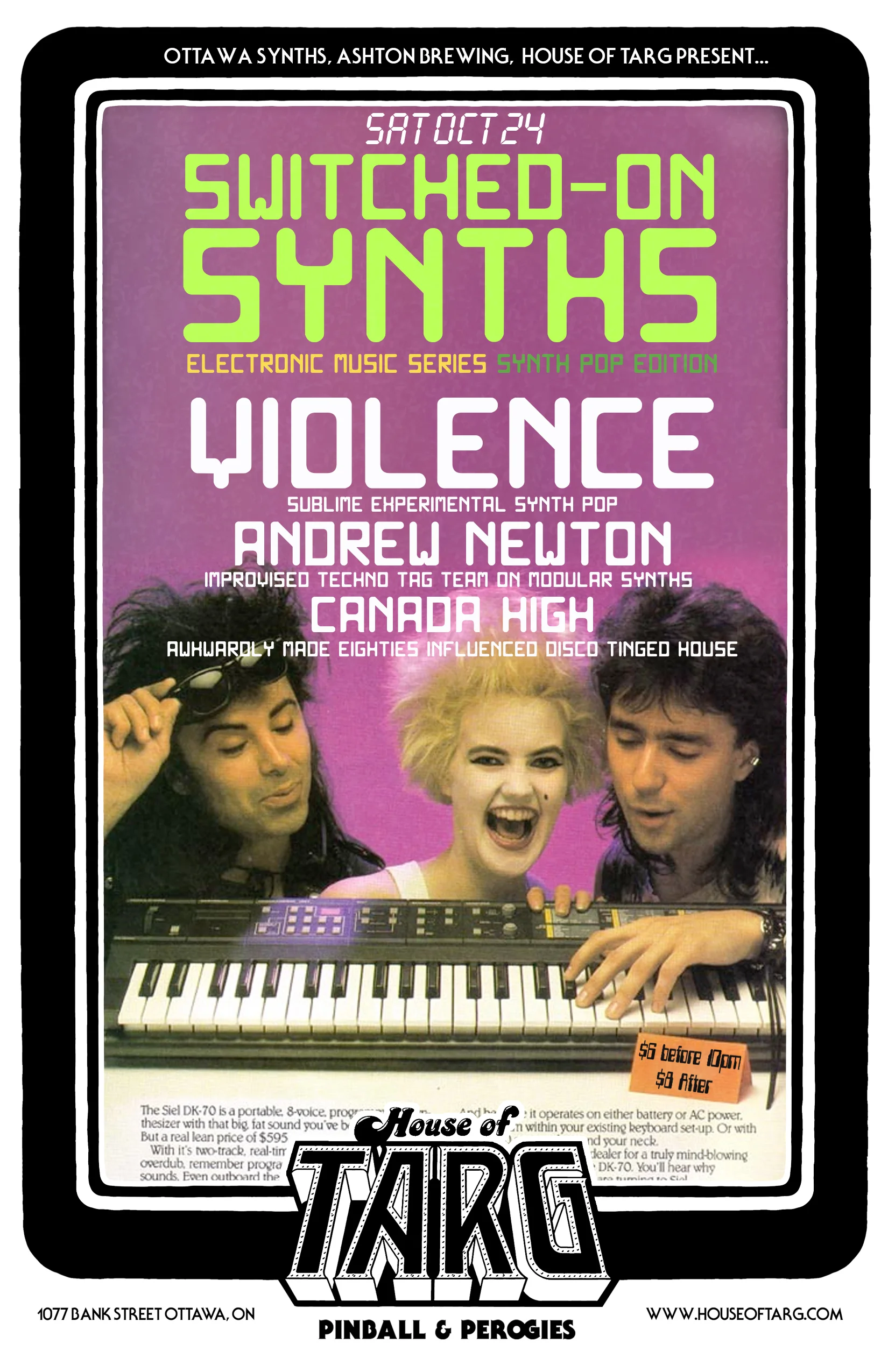 SWITCHED ON SYNTHS - SYNTH POP EDITION w VIOLENCE + Andrew Newton + Canada High
