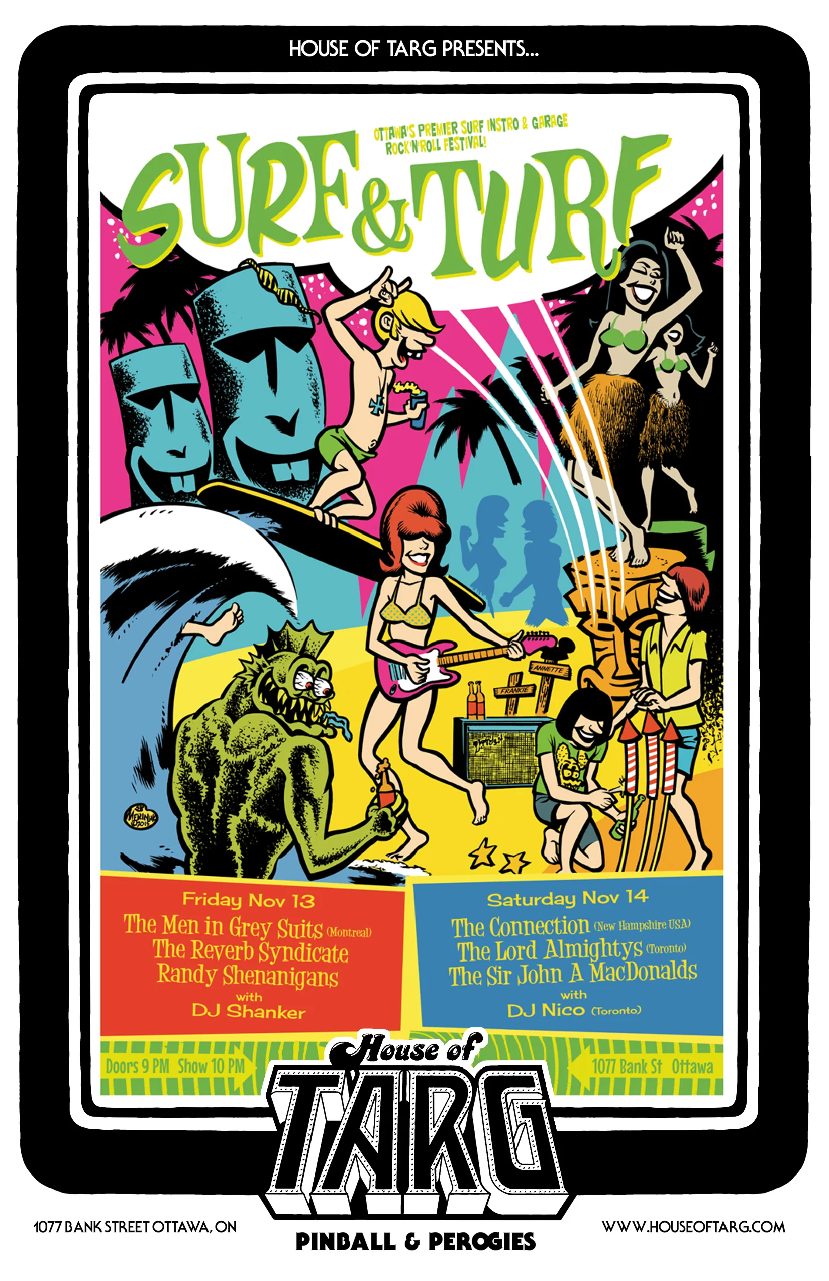 SURF & TURF: Surf Nite with The Men In Grey Suits + The Reverb Syndicate + Randy Shenanigans