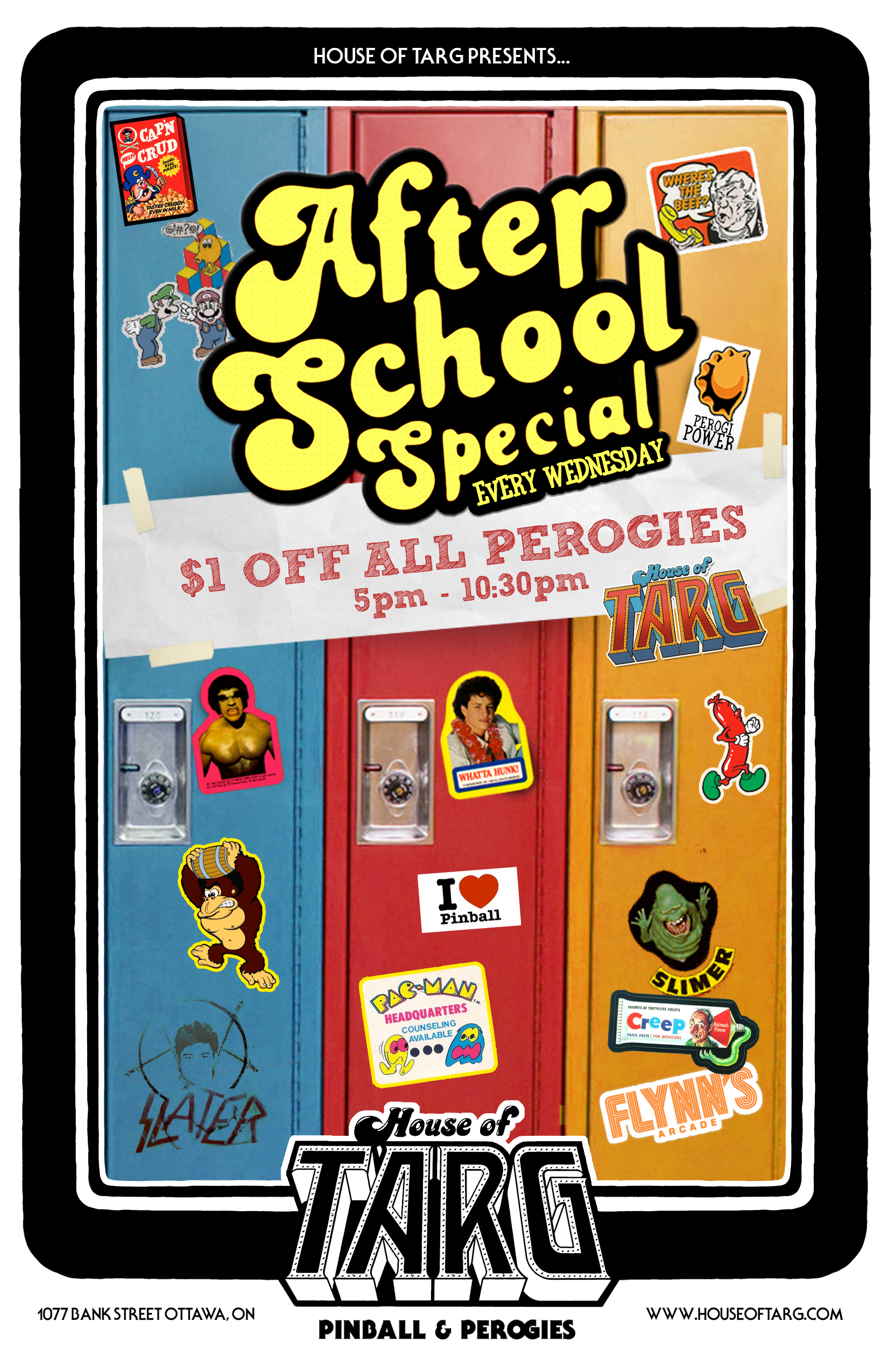 $1 off Perogies: 5pm to 10:30 pm