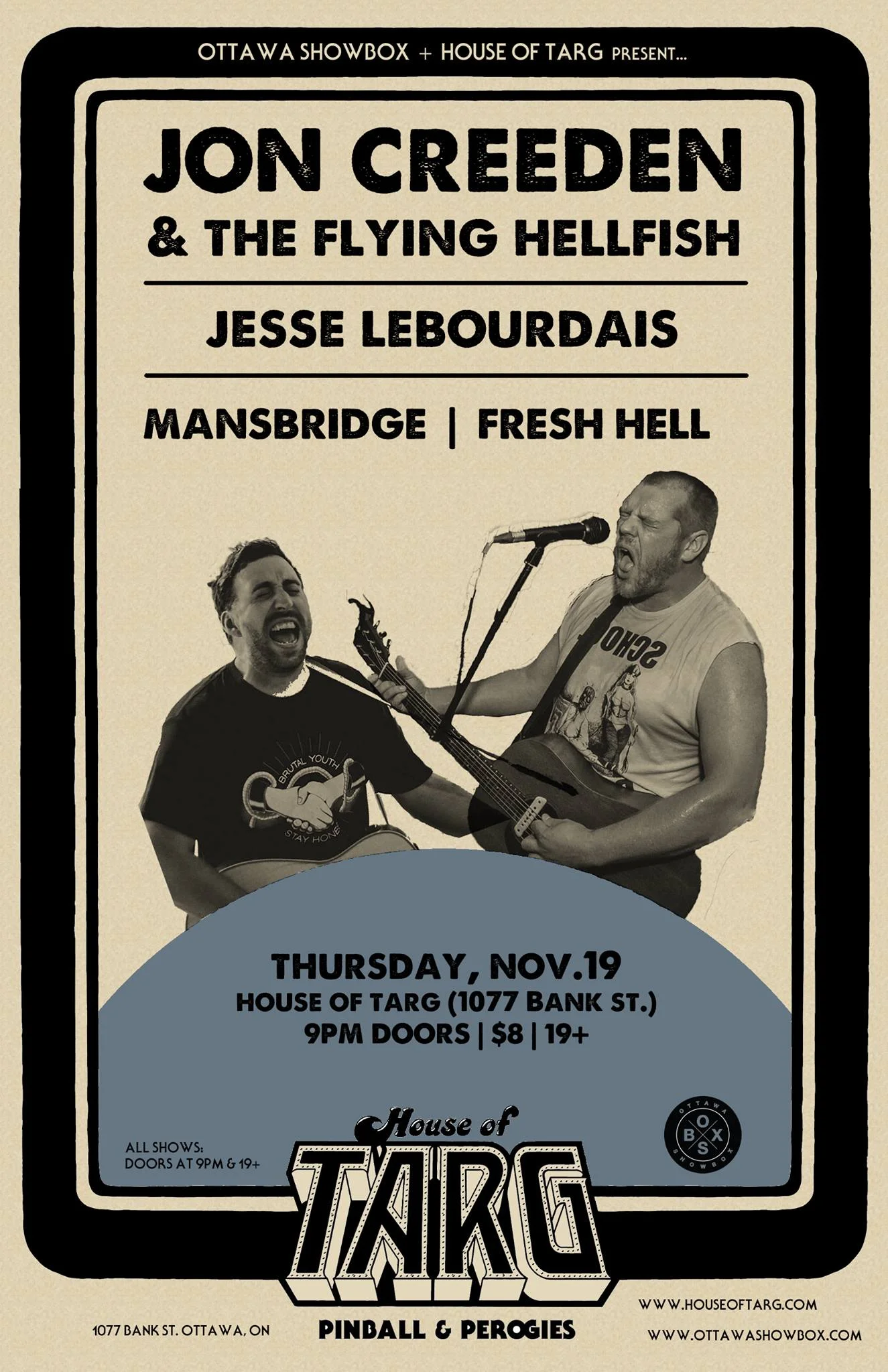 JON CREEDEN & The Flying Hellfish + Jesse LeBourdais + Fresh Hell + Mansbridge