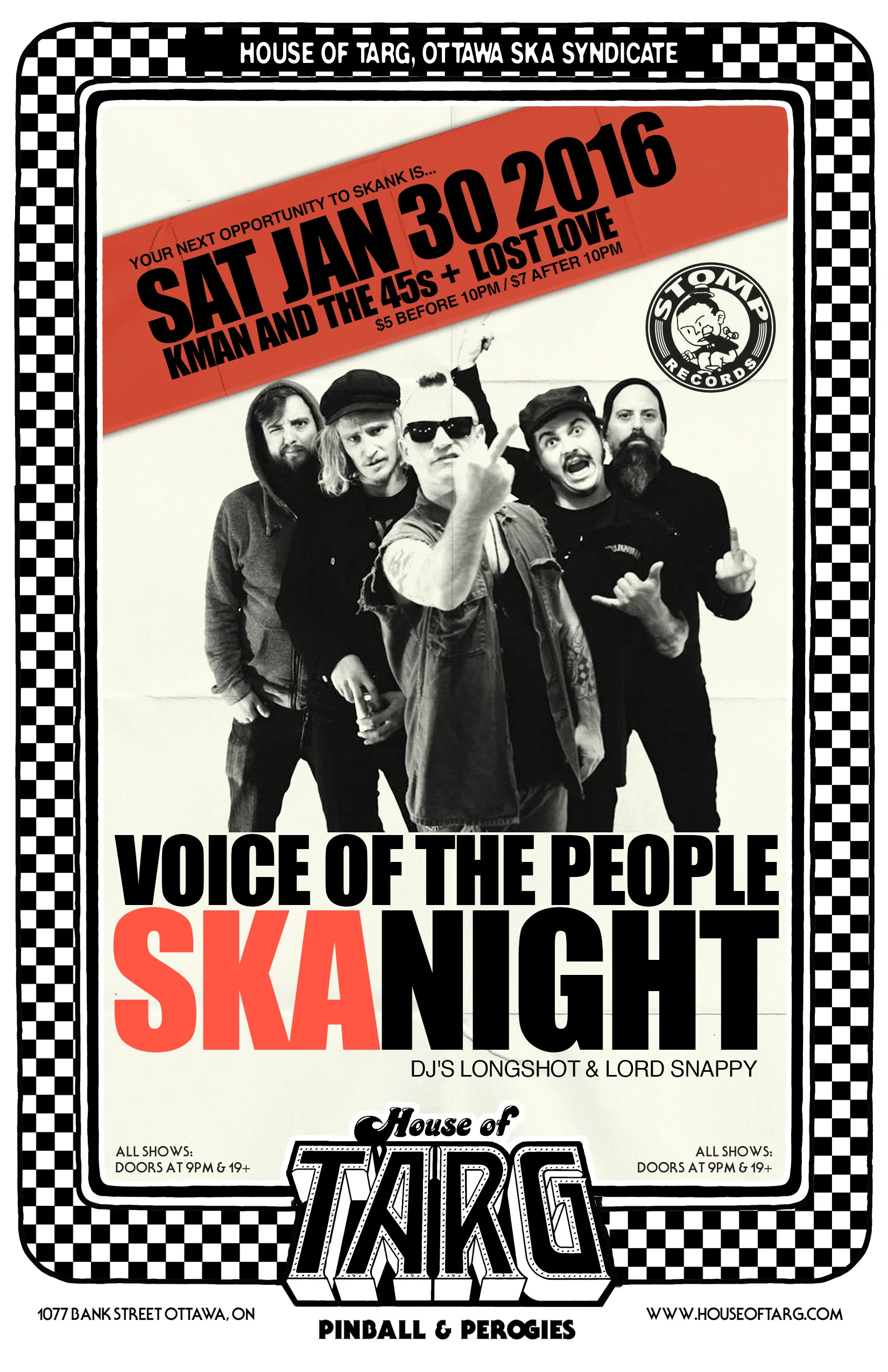 SKA NITE: KMAN & THE 45s + Lost Love + DJ's LORD SNAPPY & LONGSHOUT