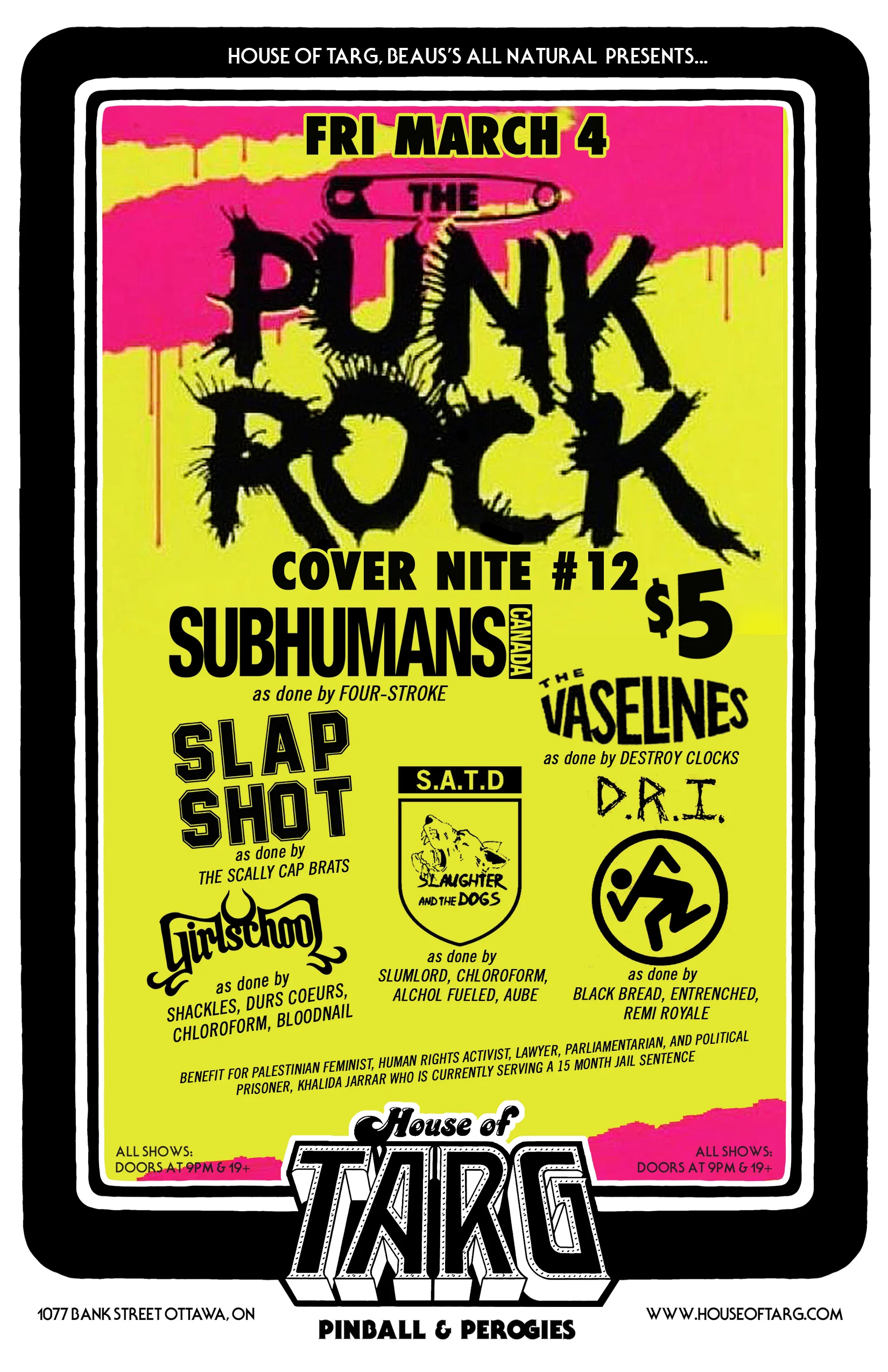 PUNK ROCK COVER NIGHT #12: Subhumans (CND) + Slaughter & the Dogs + DRI + more