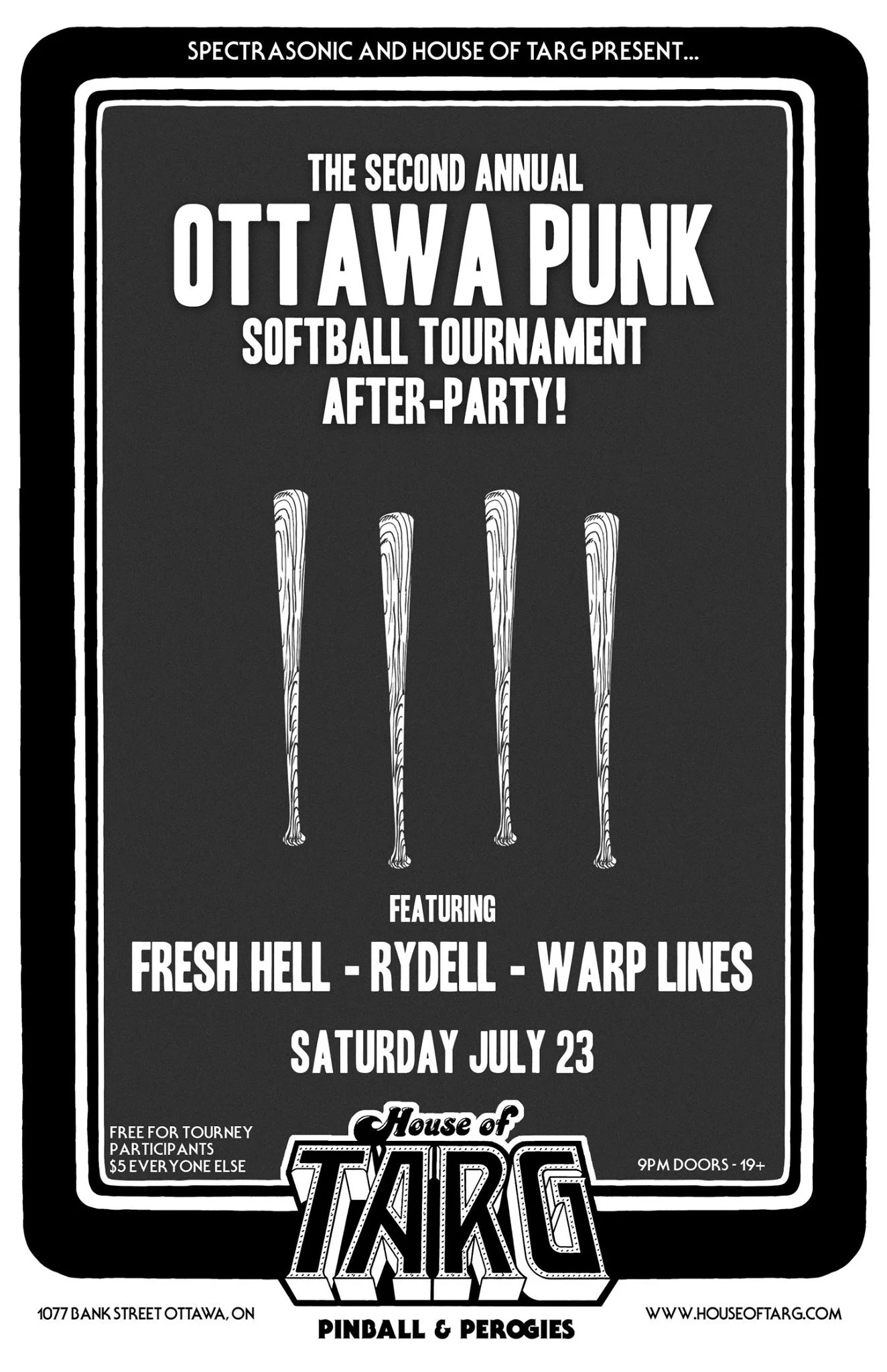 OTTAWA PUNK SOFTBALL AFTER PARTY: Fresh Hell + Rydell + Warp Lines