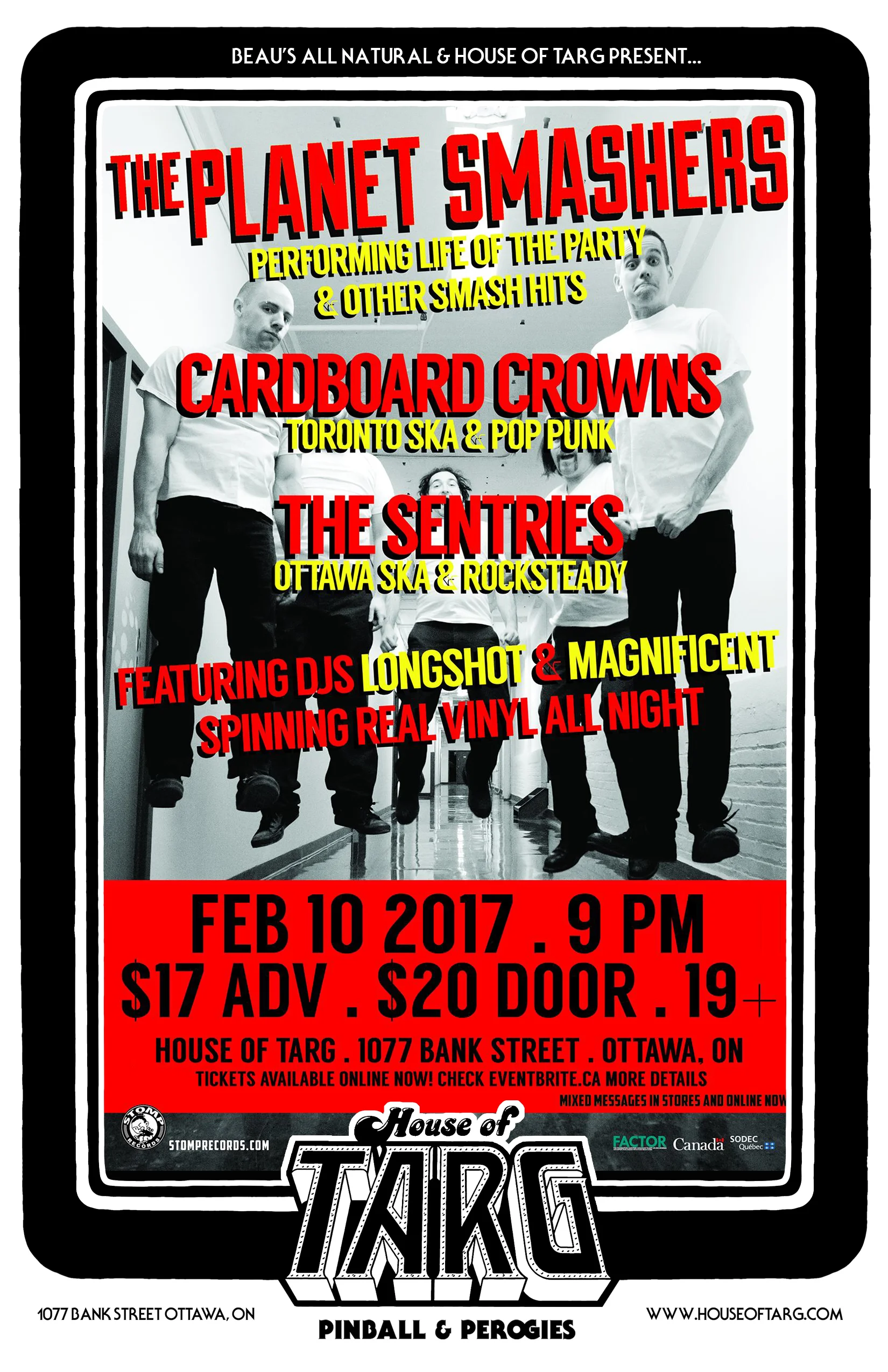 THE PLANET SMASHERS + Cardboard Crowns + The Sentries
