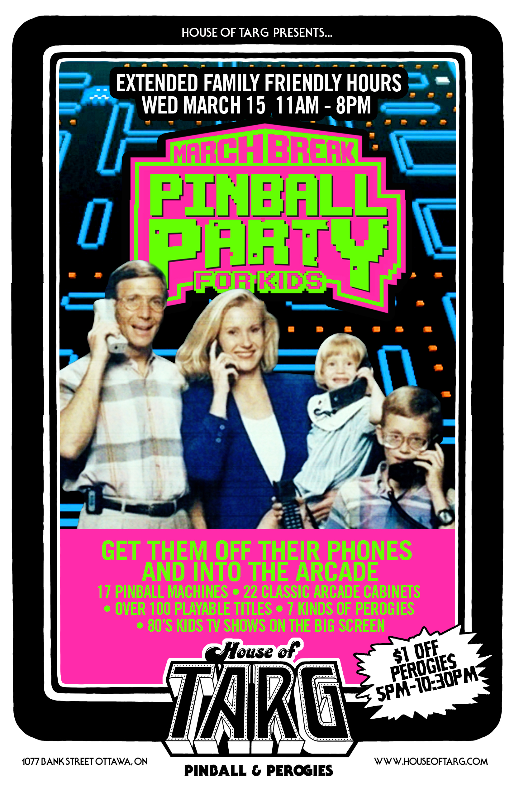 WE ARE EXTENDING OUR FAMILY FRIENDLY HOURS (11am - 8pm) FOR SOME AWESOME MARCH BREAK ARCADE MADNESS!!!