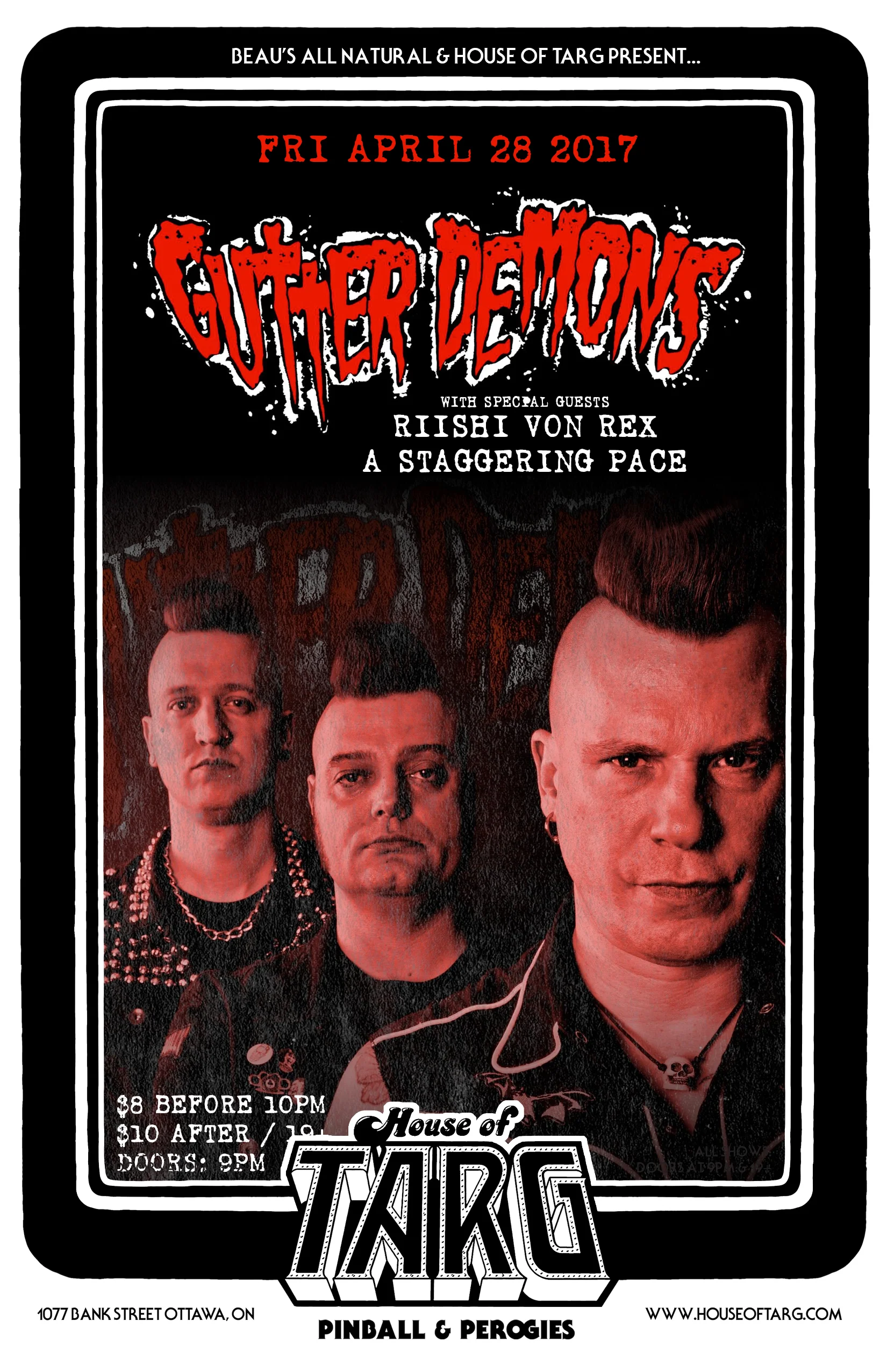 GUTTER DEMONS + Riishi Von Rex + A Staggering Pace