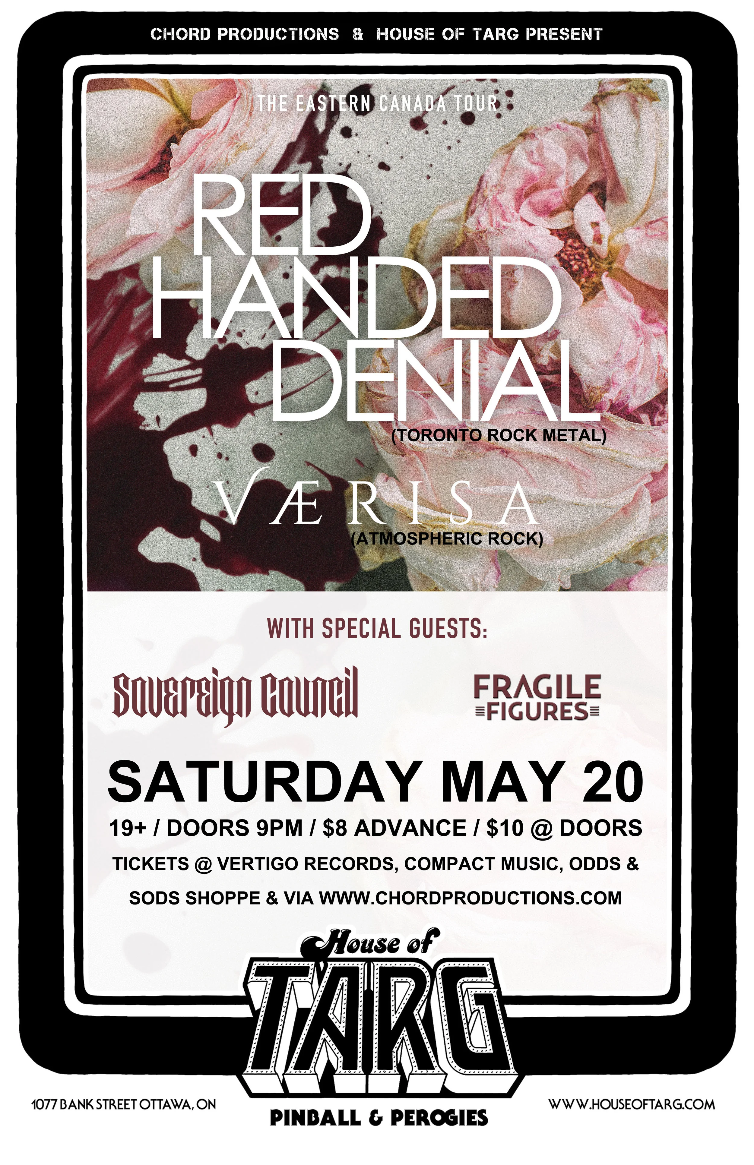 RED HANDED DENIAL + Værisa + Sovereign Council + Fragile Figures