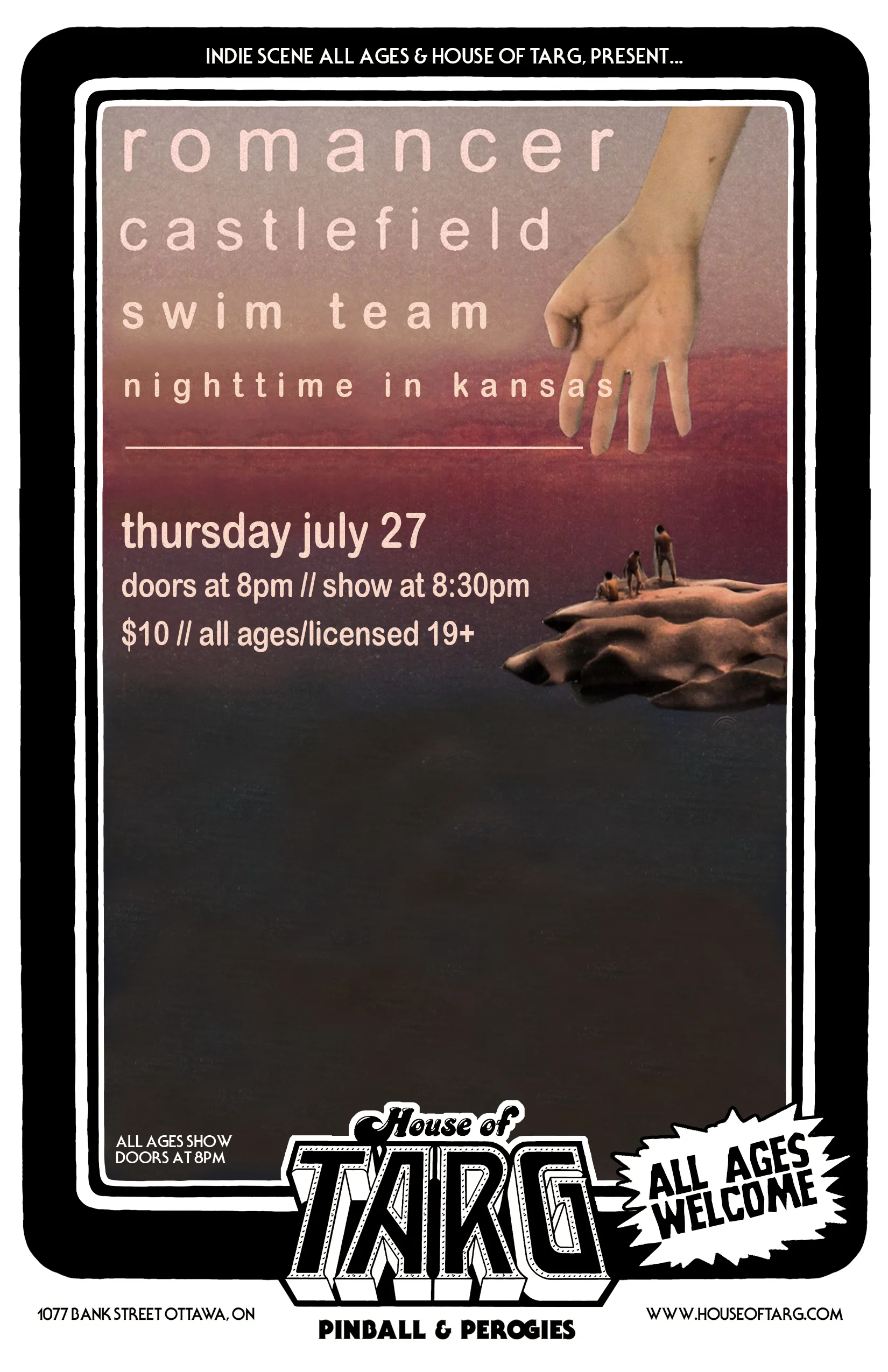 ROMANCER + Castlefield + Swim Team + Nighttime in Kansas