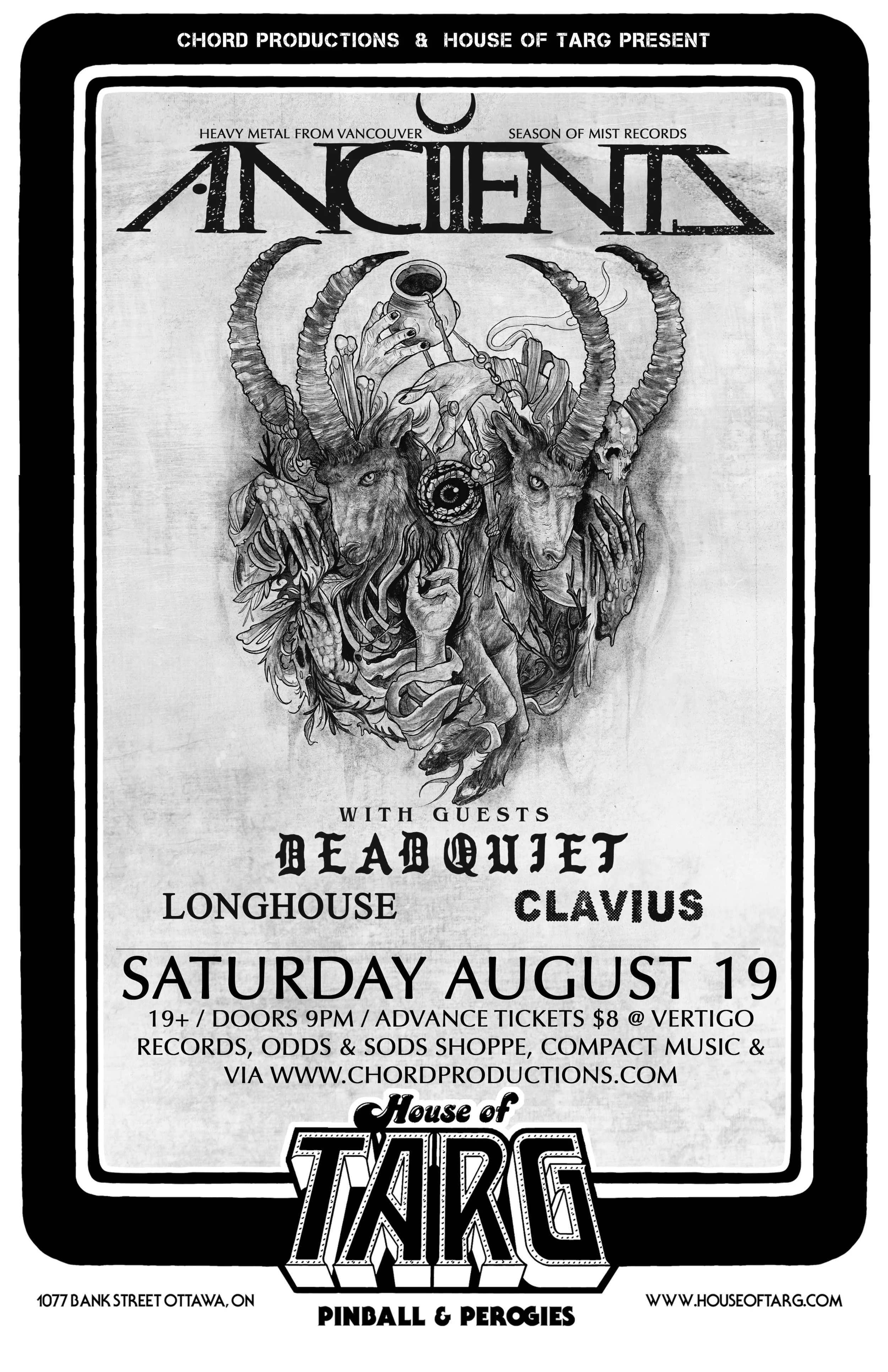 ANCIIENTS + Dead Quiet + Longhouse + Clavius