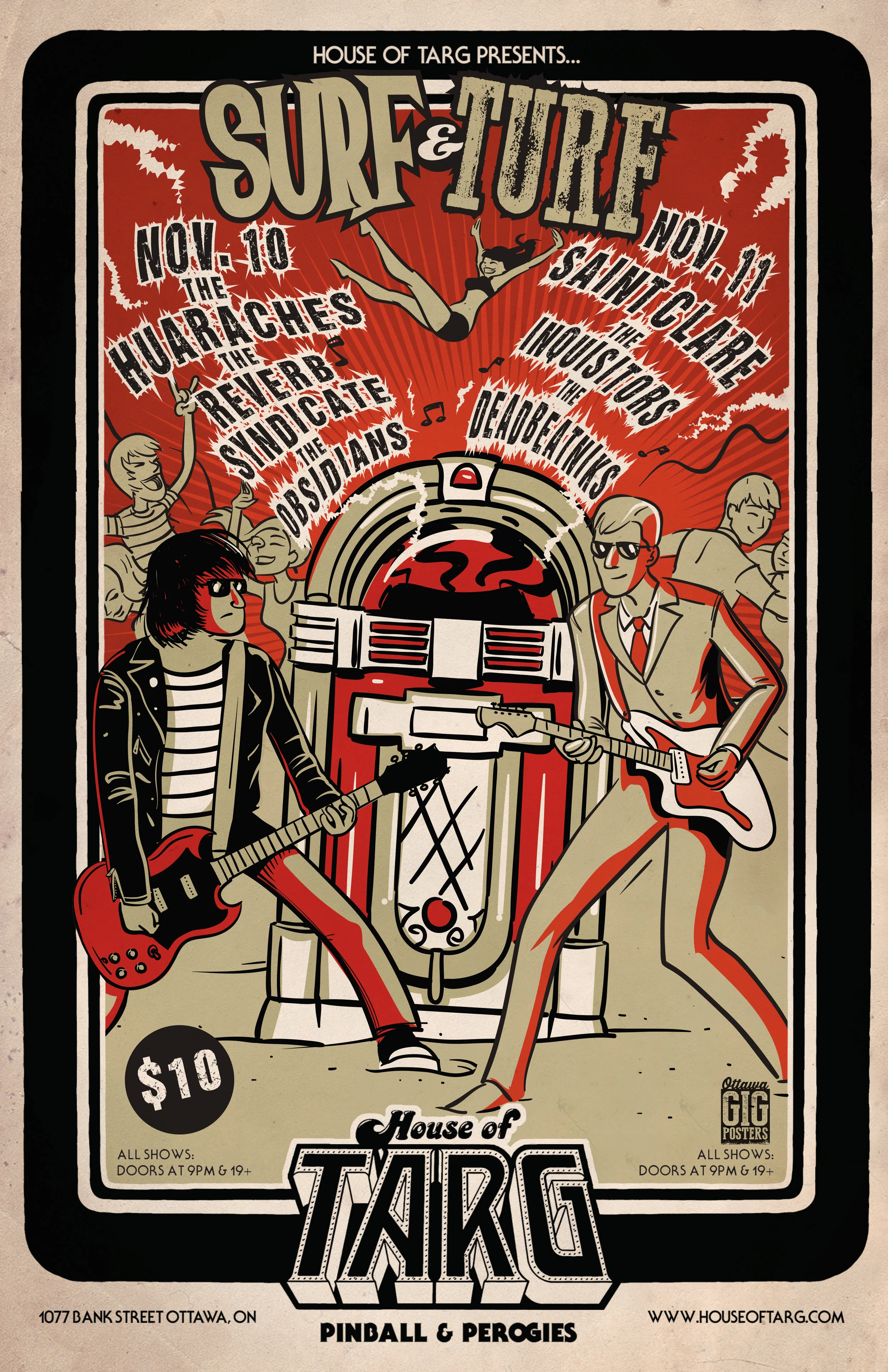 SURF & TURF: Nite 2 - Saint Clare + The Inquisitors + Thee Deadbeatniks