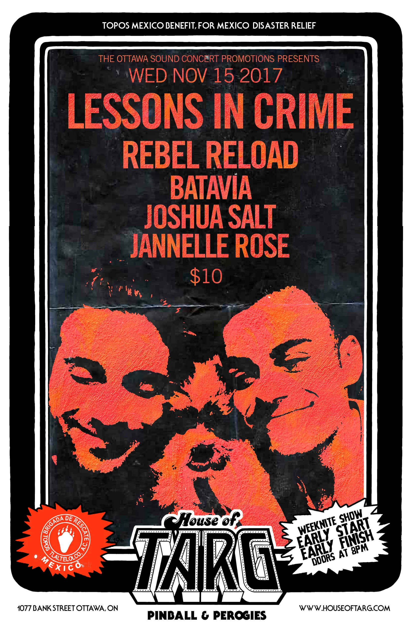 LESSONS IN CRIME + Rebel Reload + Batavia + Joshua Salt + Jannelle Rose