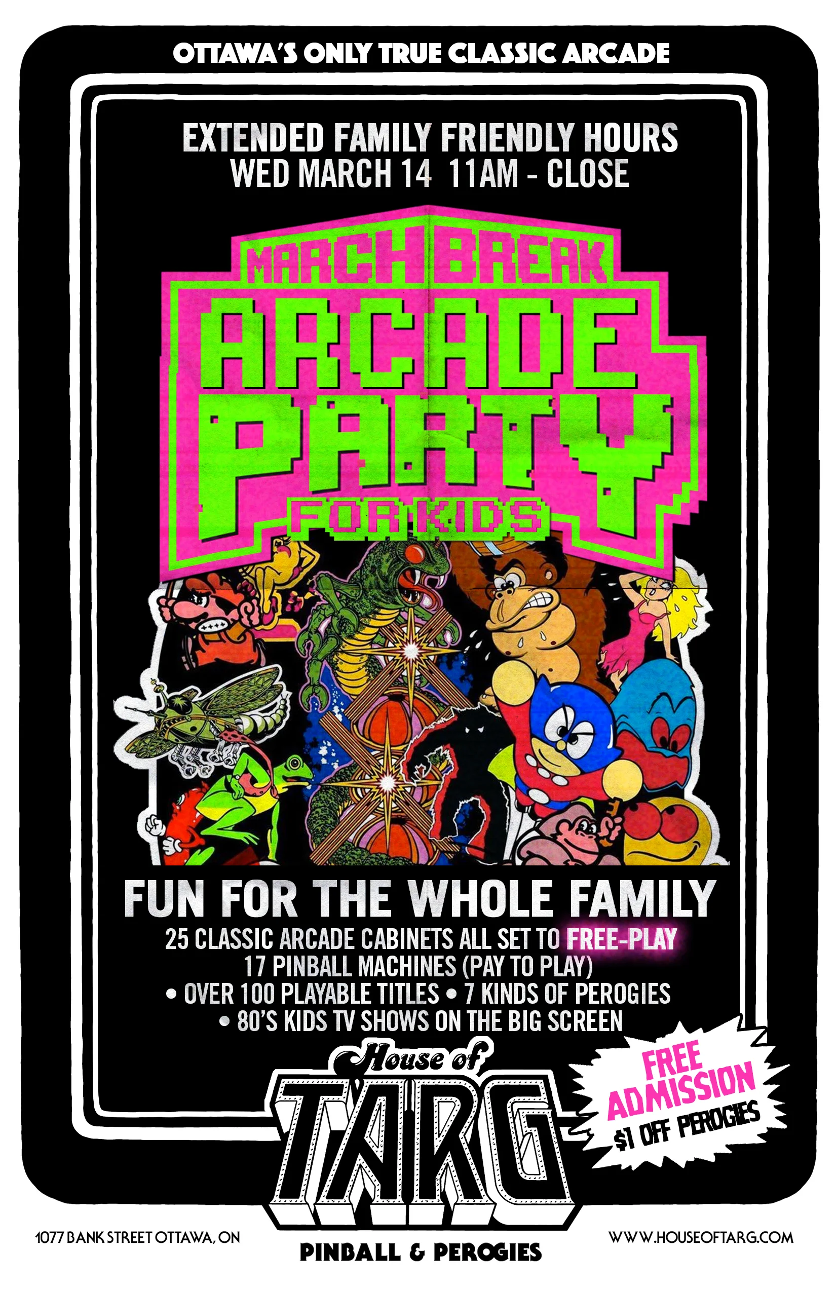  MARCH BREAK ARCADE FREE-PLAY PARTY FOR KIDS