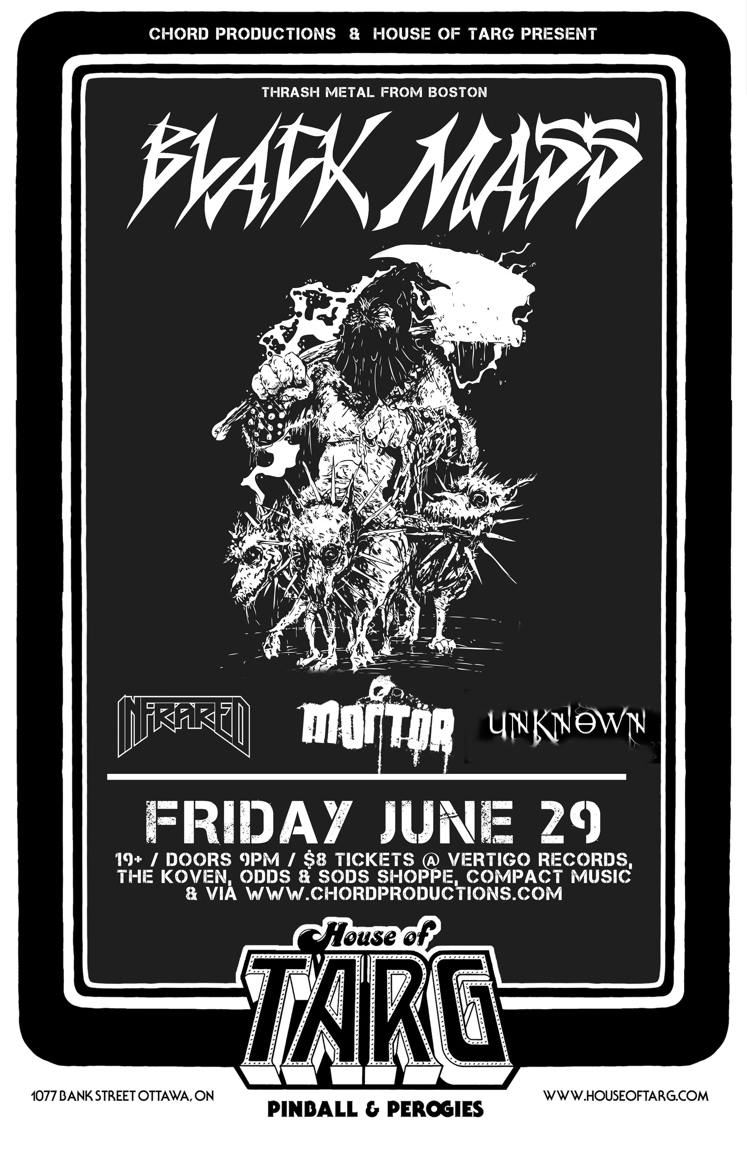 BLACK MASS (Boston Thrash) + Infrared + Mortor + Unknown