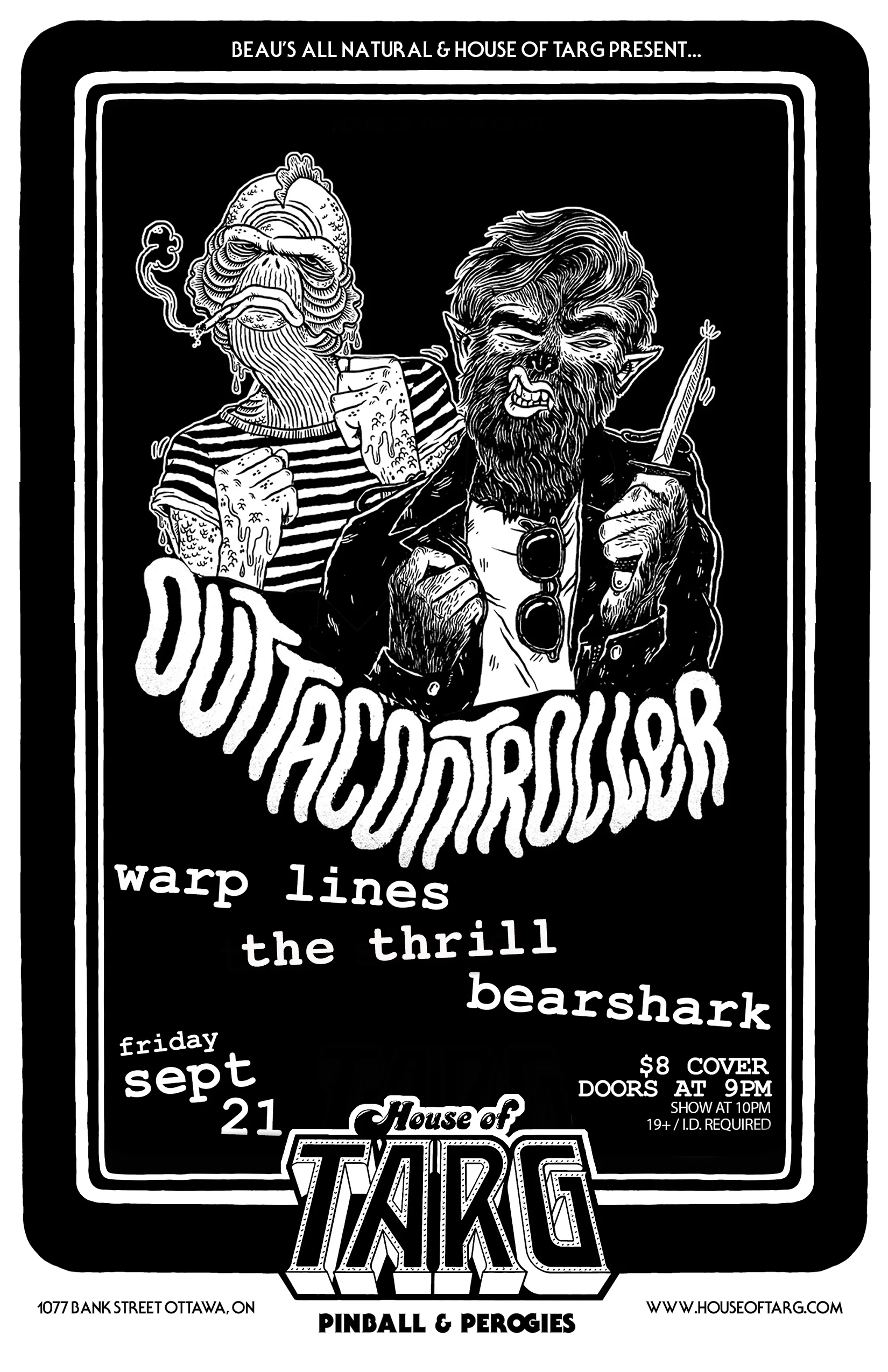 OUTTACONTROLLER + The Thrill + Warp Lines + Bearshark