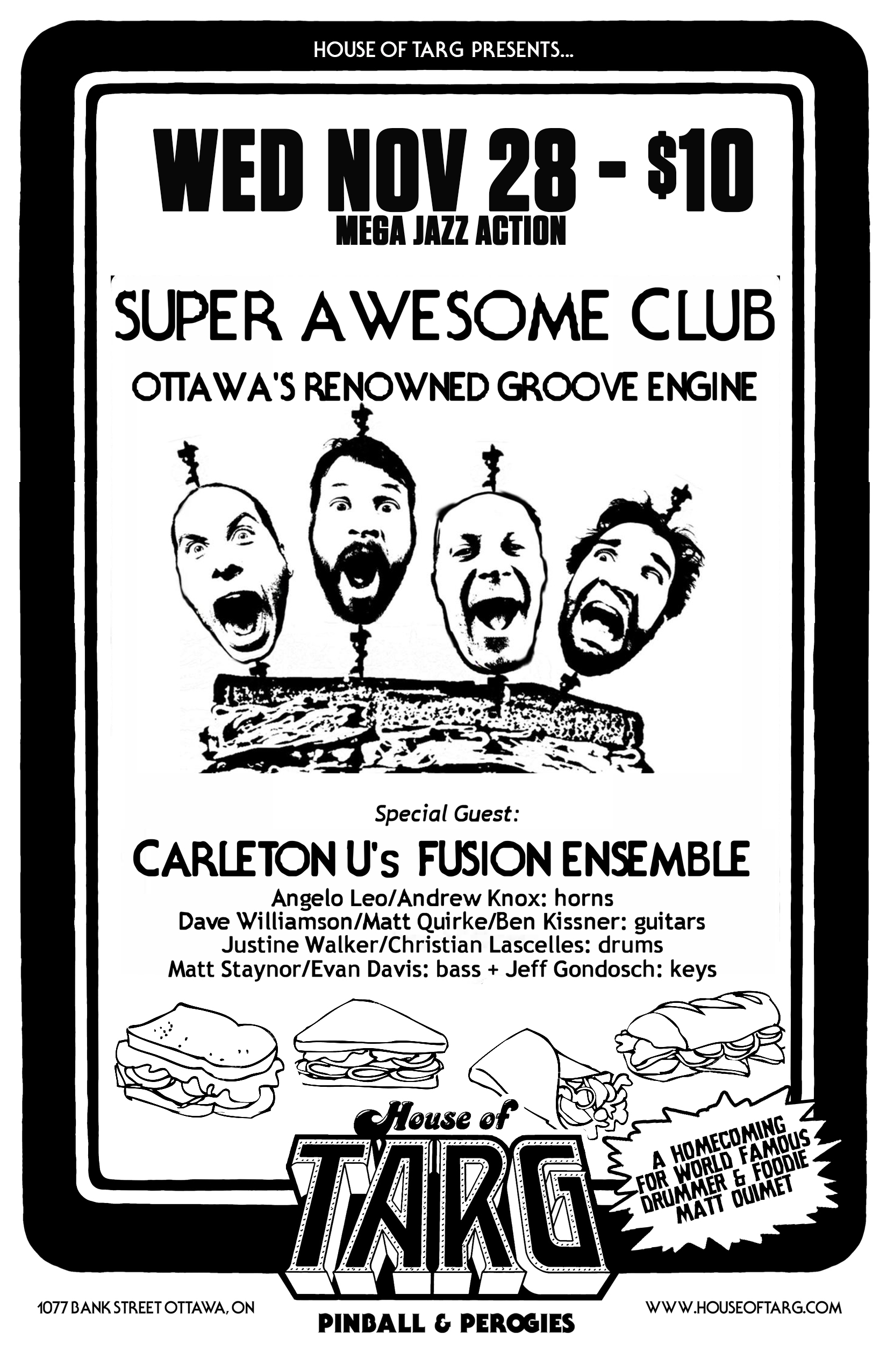 JAZZ NITE: Super Awesome Club + The Carleton University Fusion Ensemble