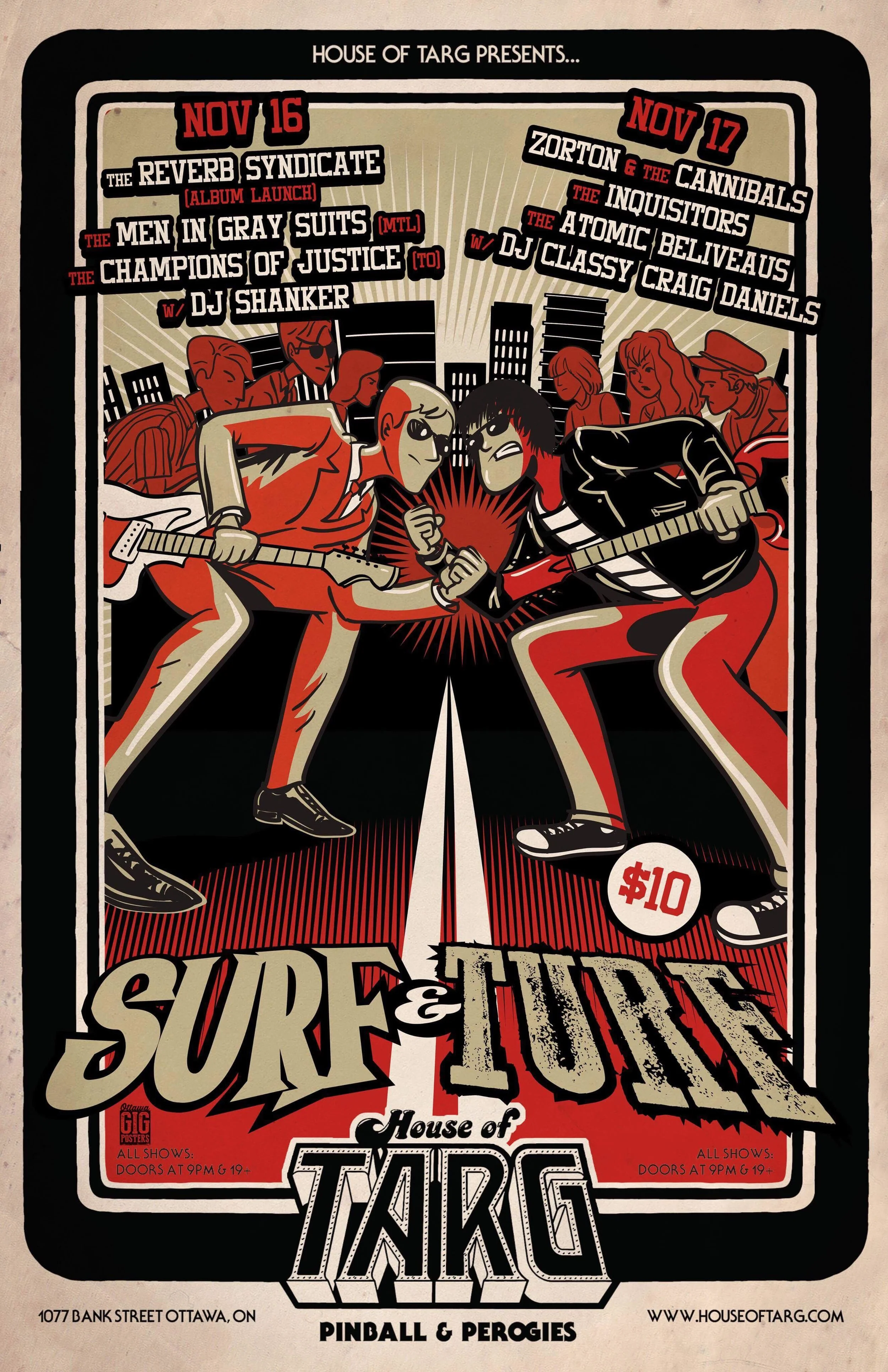 SURF n TURF: The Reverb Syndicate + The Men in Gray Suits + The Champions of Justice + DJ Shanker