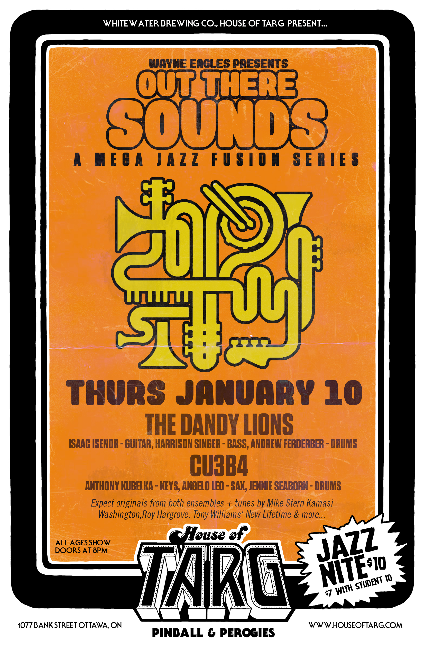 OUT THERE SOUNDS: Jazz Fusion Nite w The Dandy Lions + CU3B4