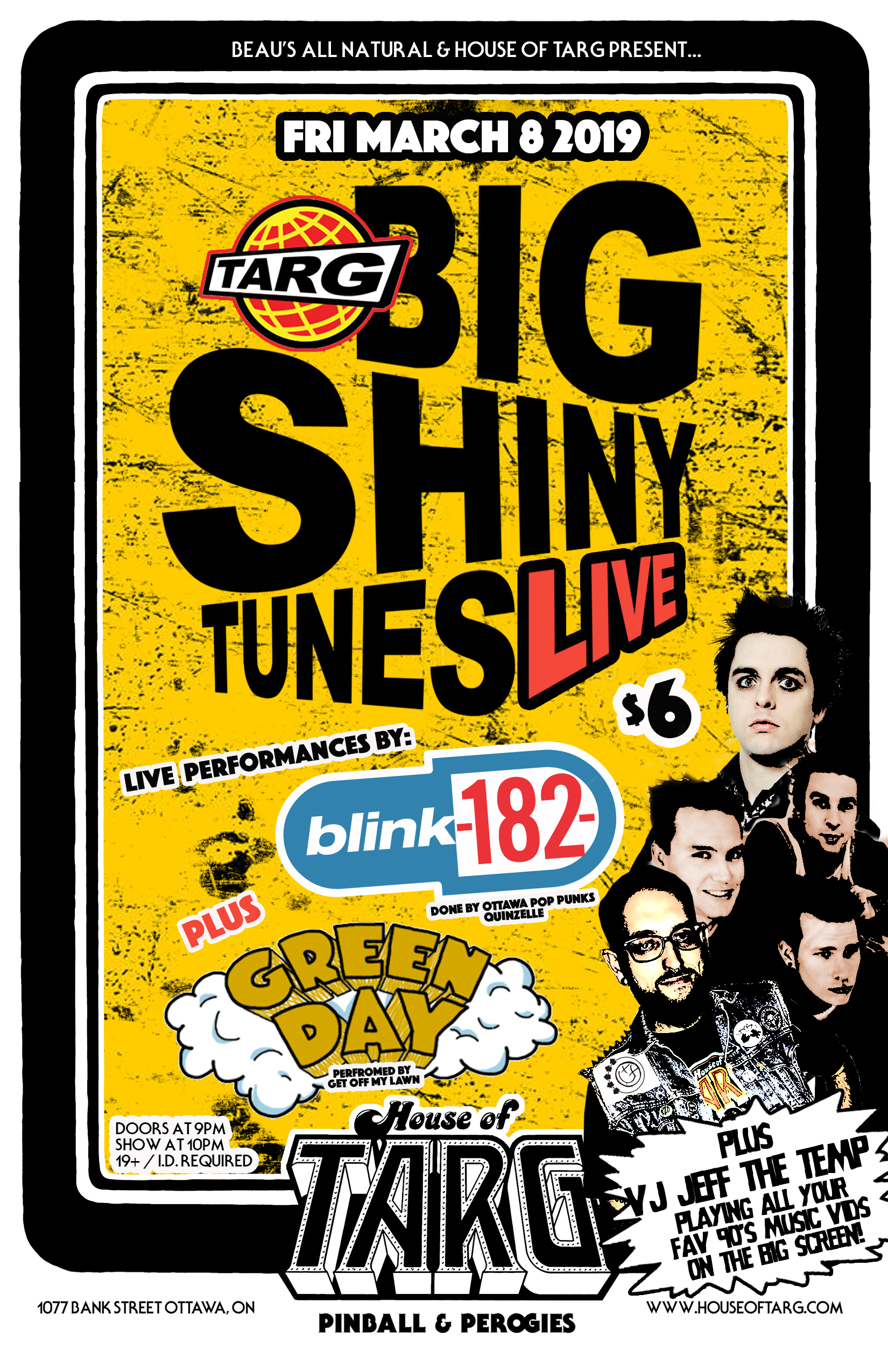 BIG SHINY TUNES LIVE! w VJ Jeff The Temp + BLINK 182 (Quinzelle) + GREEN DAY (Get Off My Lawn) Tributes