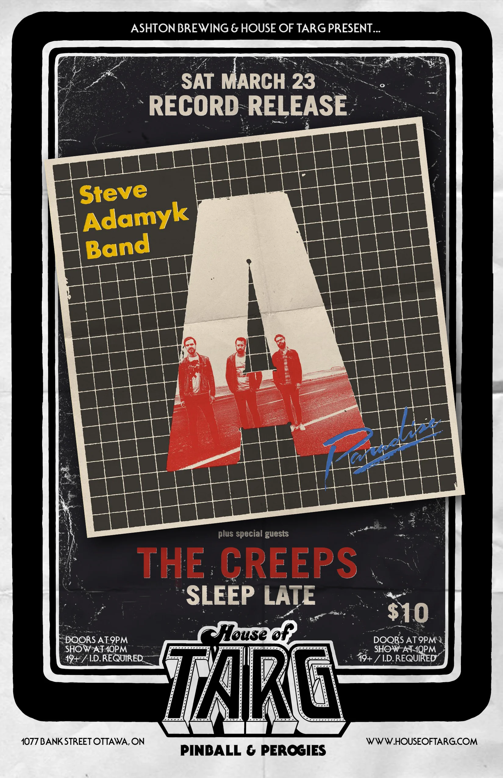 STEVE ADAMYK BAND (ALBUM Release) + The Creeps + Sleep Late