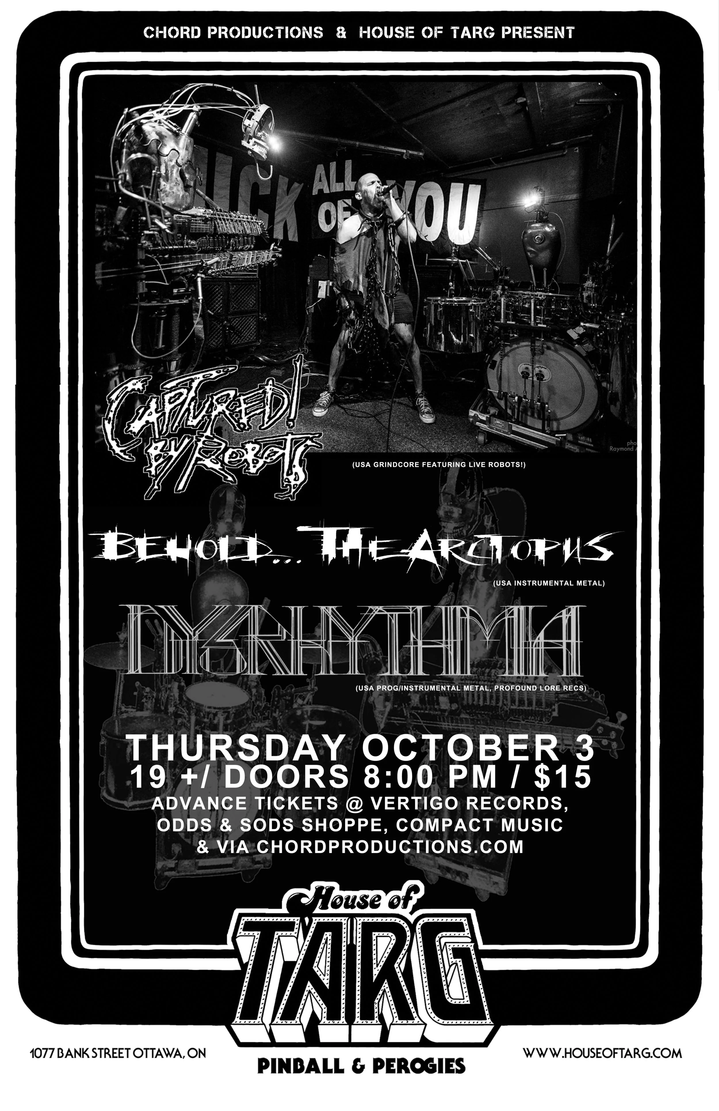 CAPTURED! BY ROBOTS + Behold...the Arctopus + Dysrhythmia + Algoriddemz