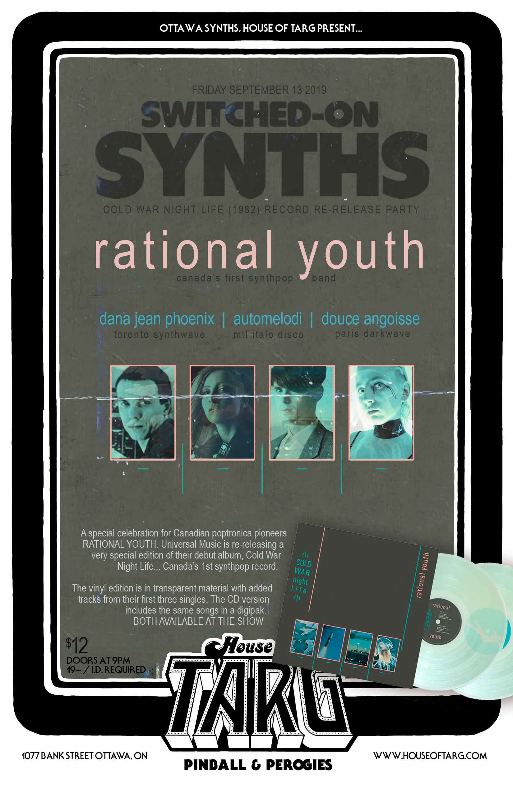 Switched On Synths: Cold War Night Life Edition w/ RATIONAL YOUTH + Dana Jean Phoenix + Automelodi + DOUCE ANGOISSE