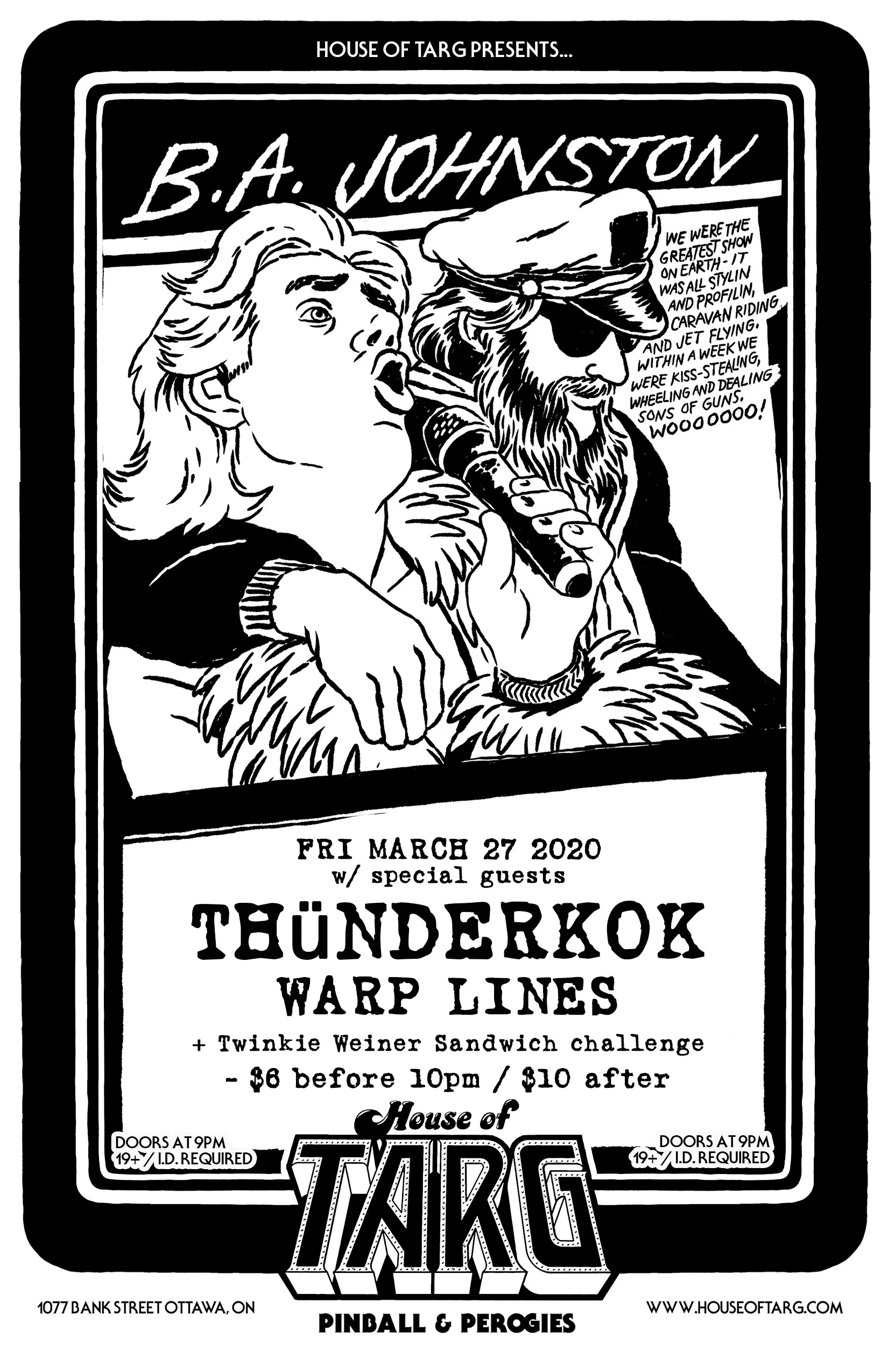 ***Postponed*** B.A. JOHNSTON + Thünderkok + Warp Lines