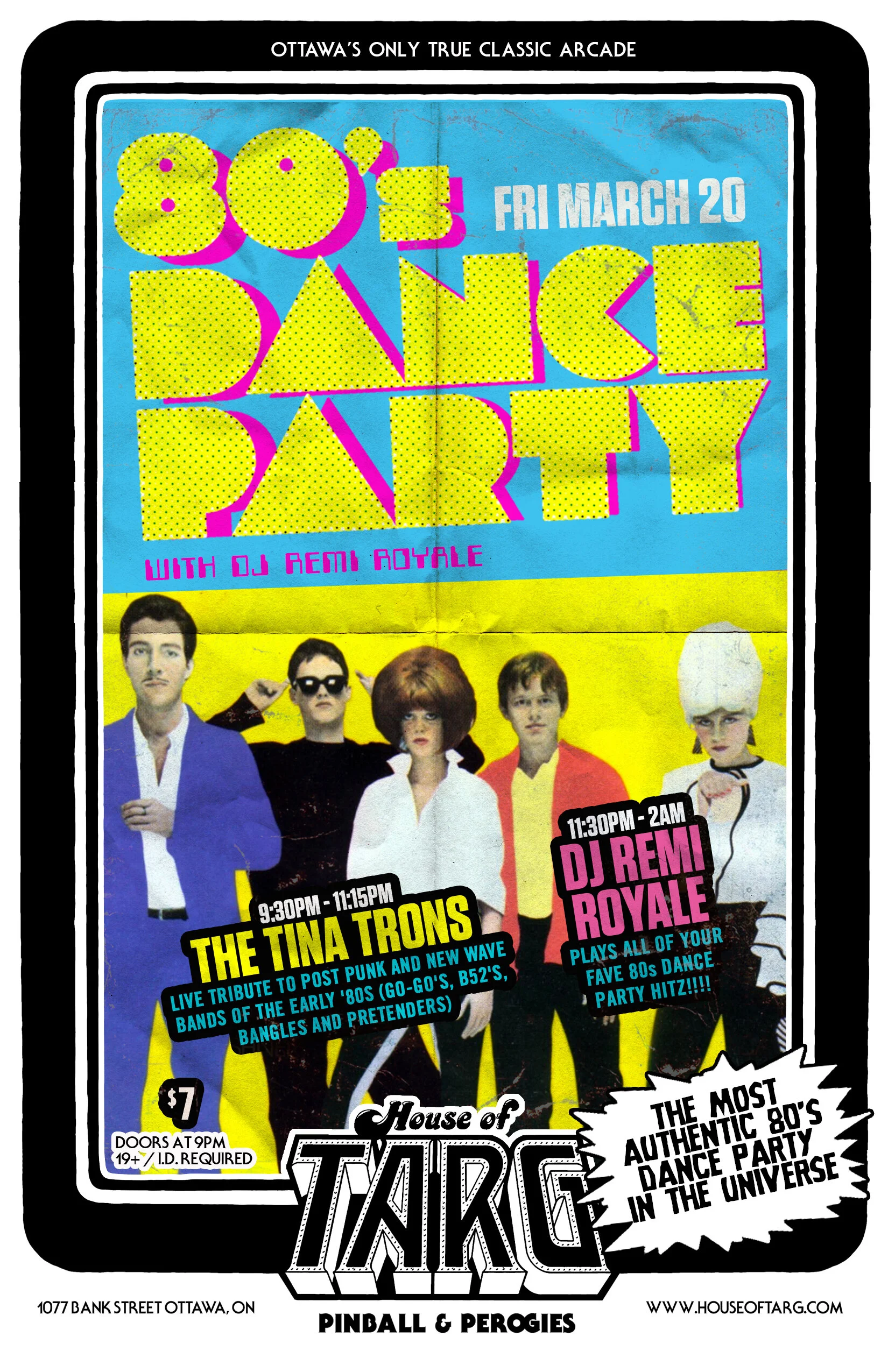 ***CANCELLED*** 80's DANCE PARTY w DJ Remi Royale + The Tina Trons (80's New Wave Post Punk)