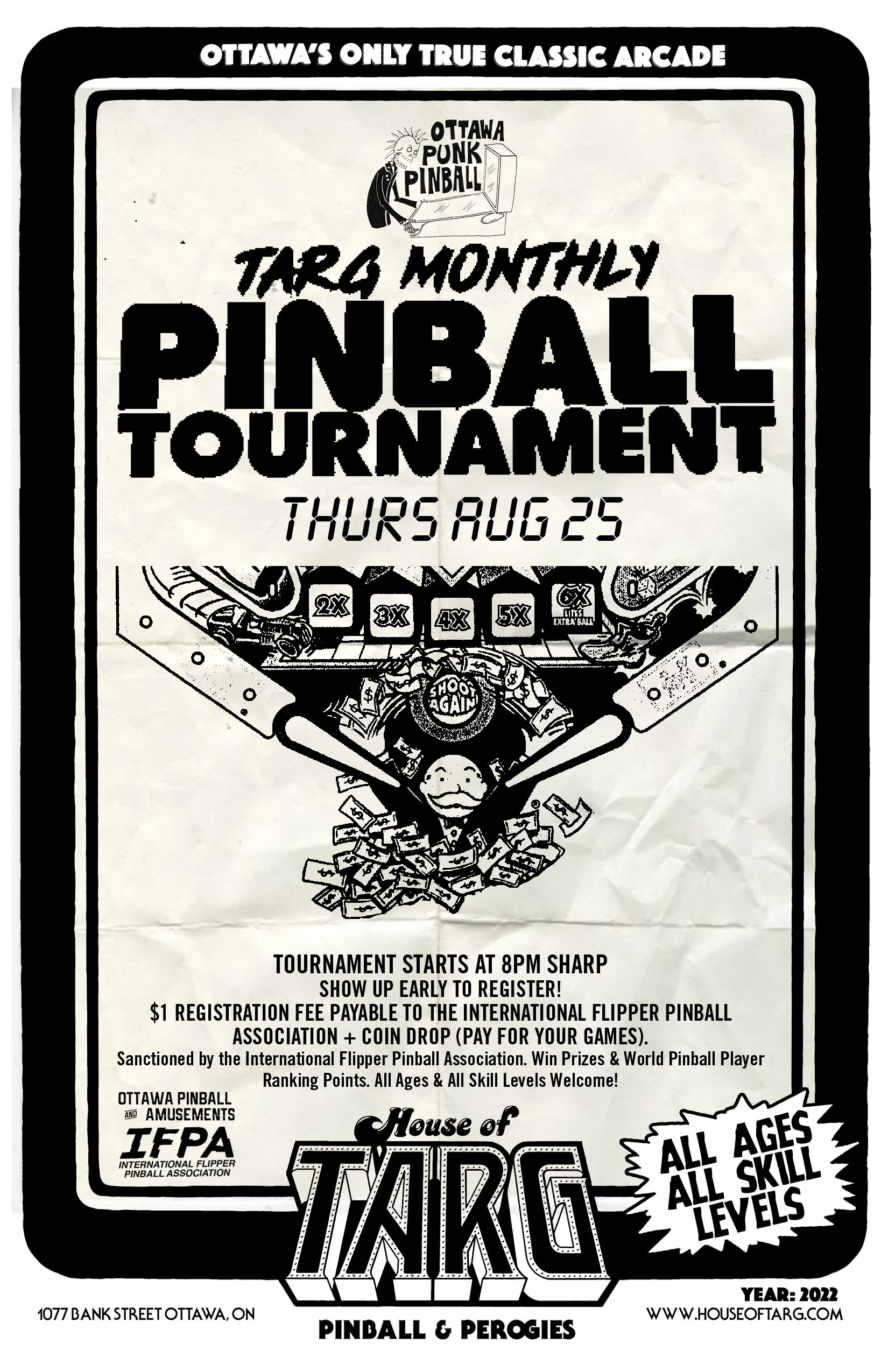 AUGUST: TARG MONTHLY PINBALL TOURNAMENT