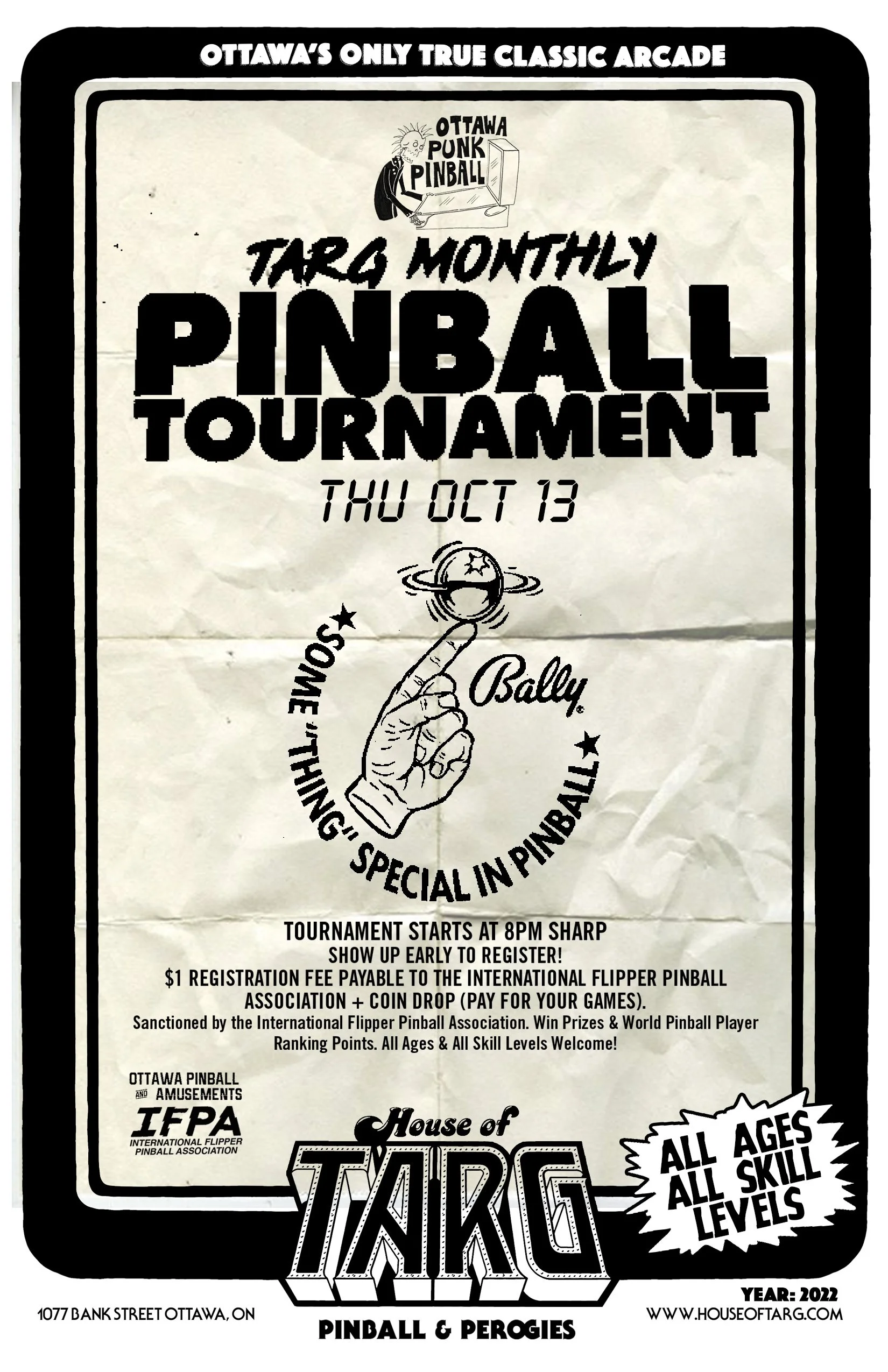 OCTOBER: TARG MONTHLY PINBALL TOURNAMENT