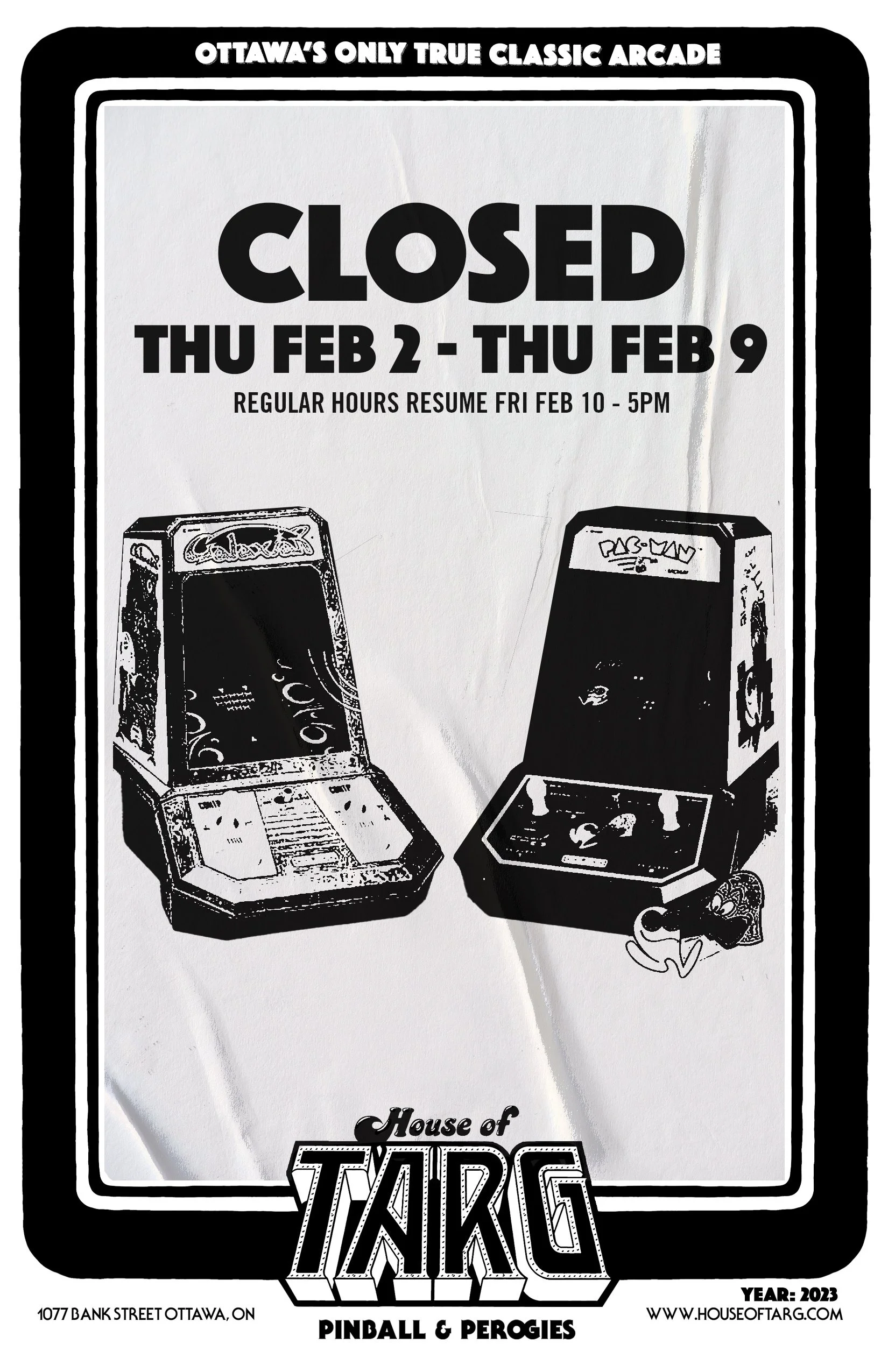 CLOSED: THU FEB 2- THU FEB 9)