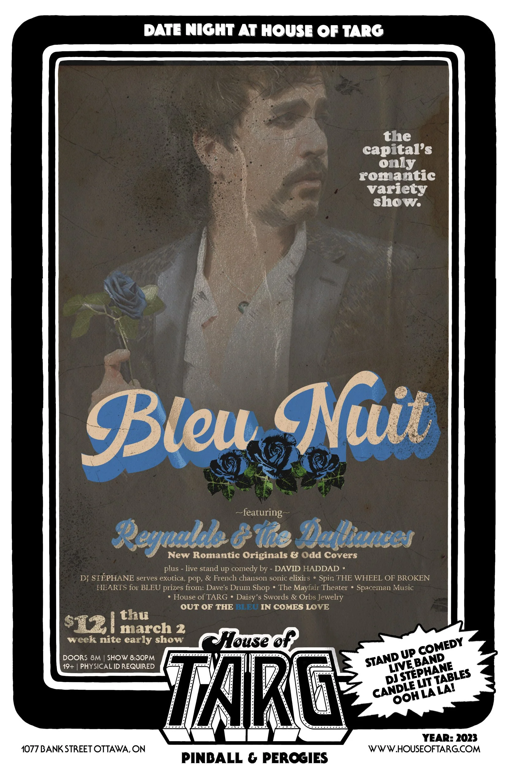 BLEU NUIT Variety Show: w/ REYNALDO &amp; the Dalliances + David Haddad (comedy) + dj Stéphane
