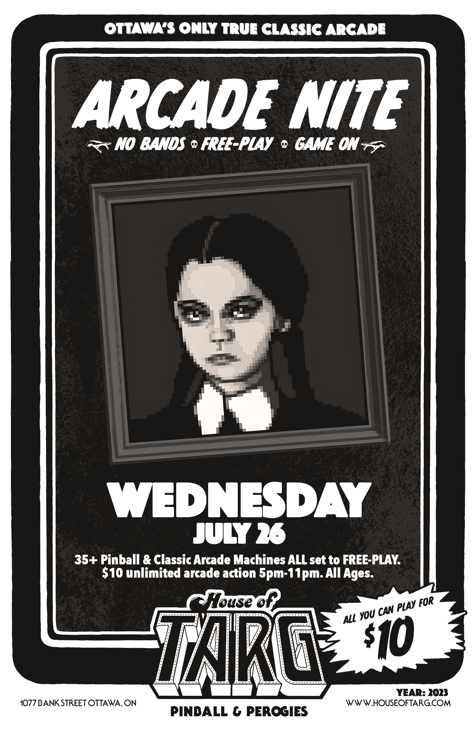 ARCADE NITE: No Bands, FREE-PLAY, Game On