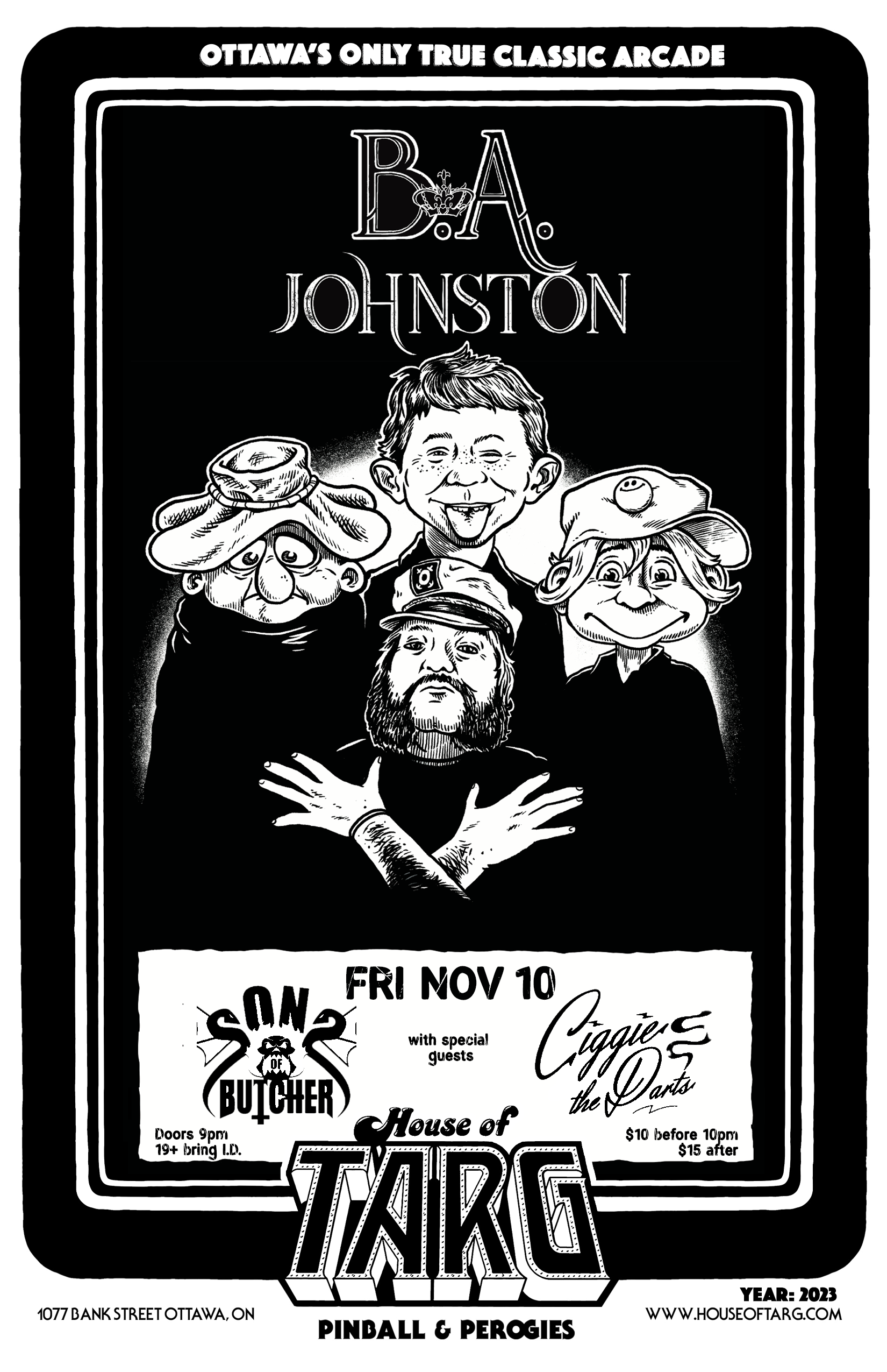 B.A. JOHNSTON + Sons of Butcher + Ciggie &amp; the Darts 