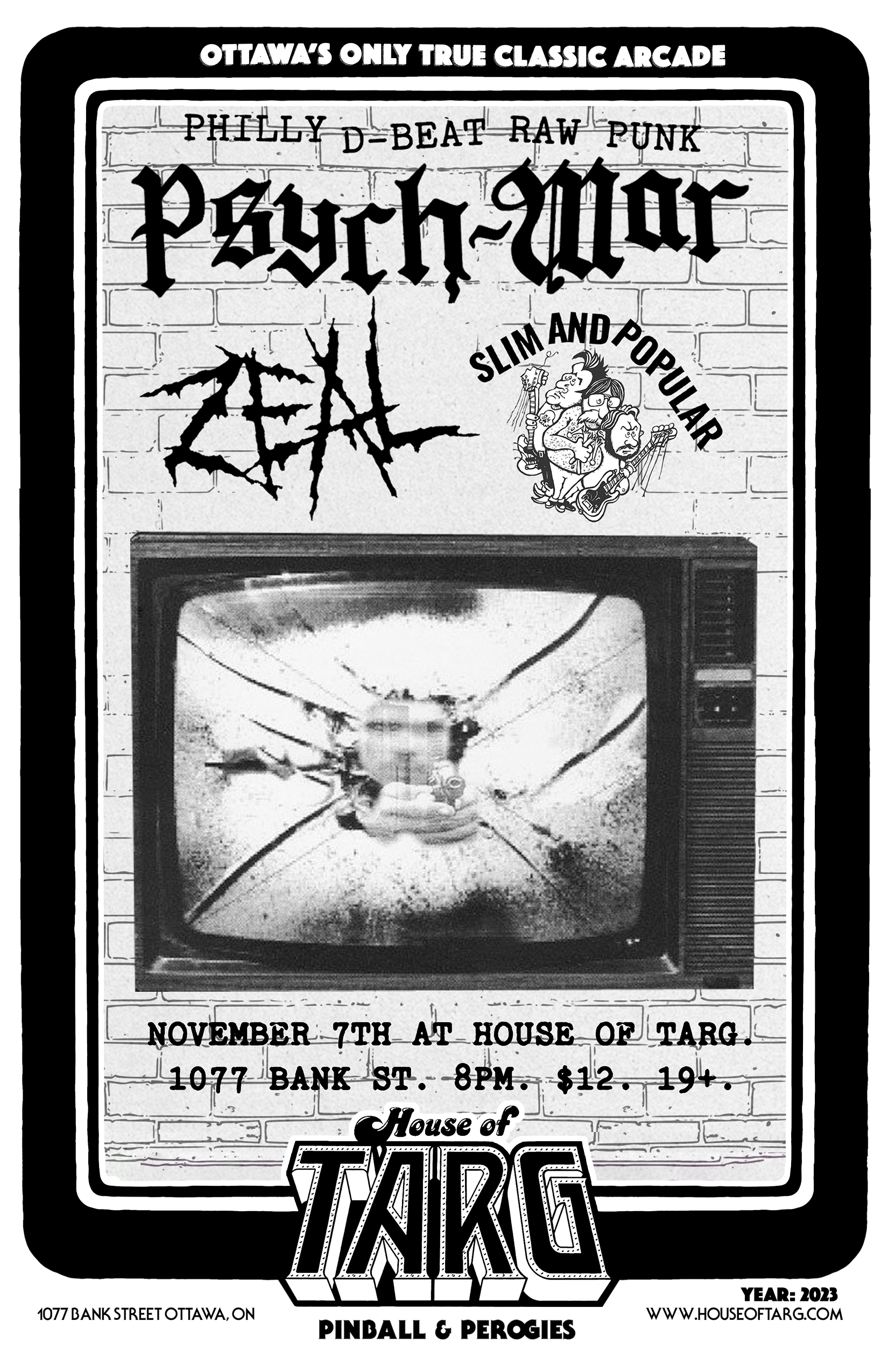 PSYCH-WAR (Philly Metal Punk) + Zeal + Slim and Popular